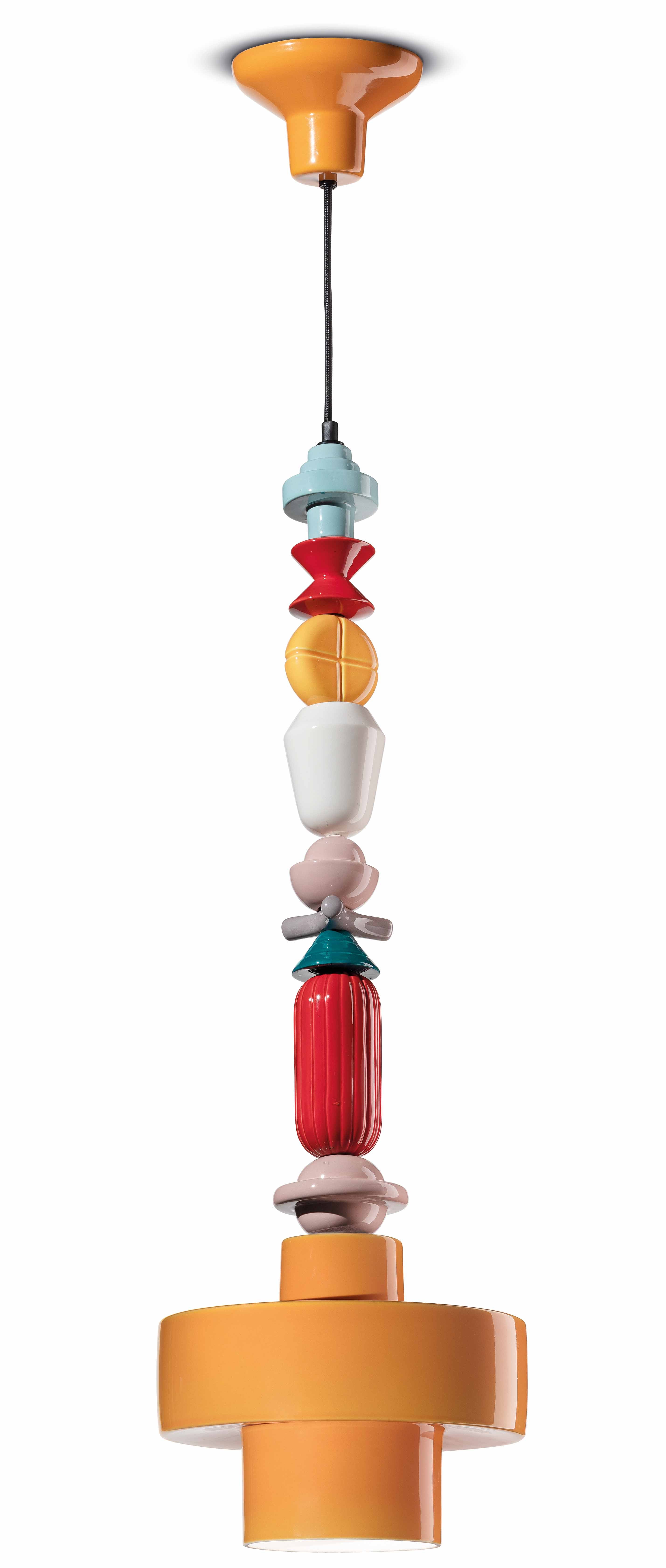Lampa wisząca ceramiczna LARIAT ROLL żółty