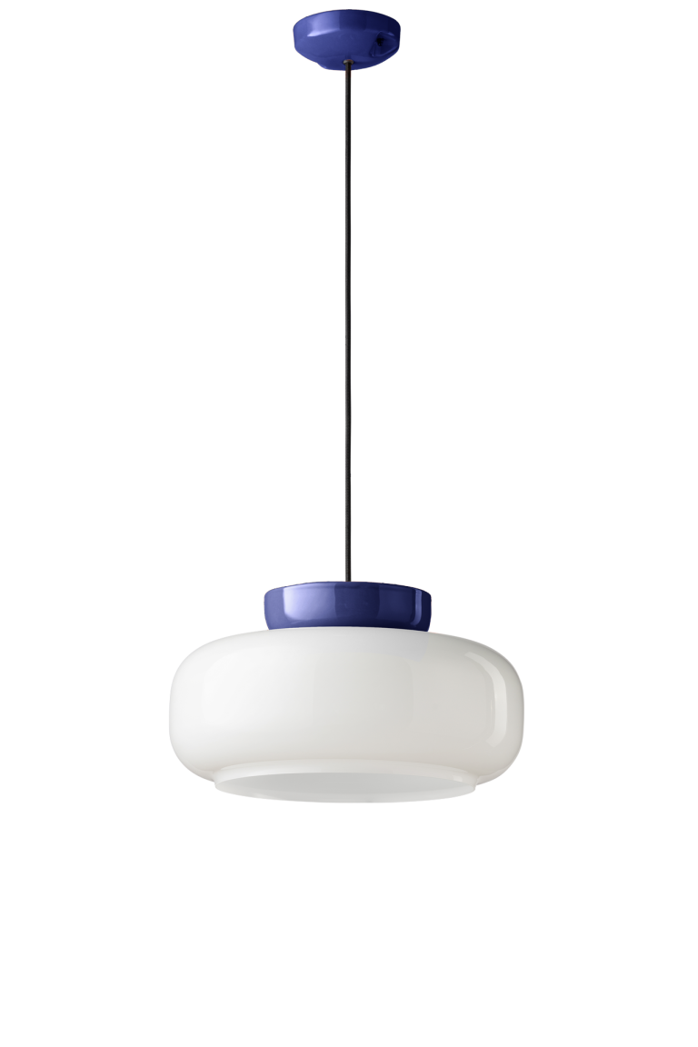 Lampa wisząca ceramiczna MARACANÀ mleczny z granatowym