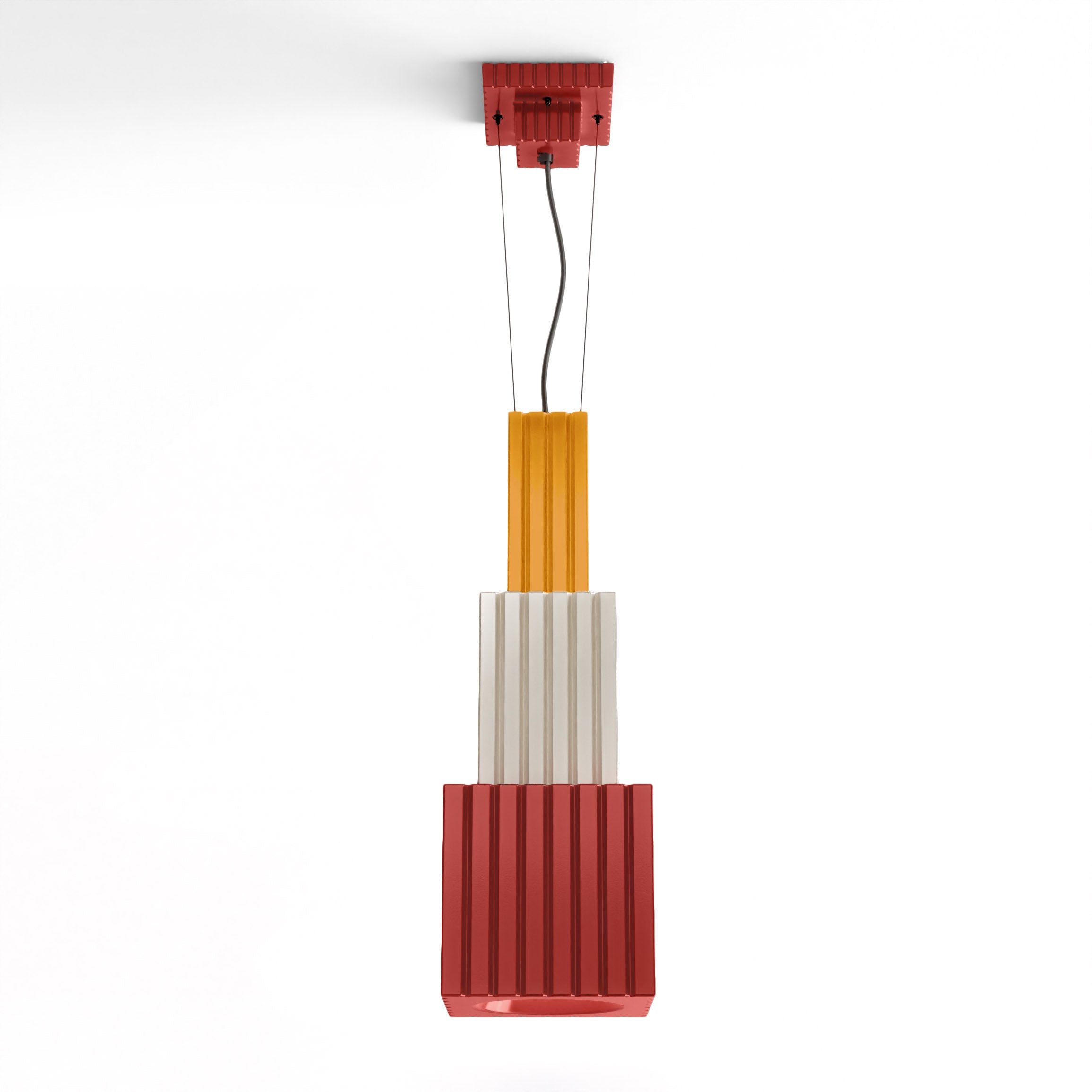 Lampa wisząca ceramiczna METRA pomarańczowy z kremowym i żółtym