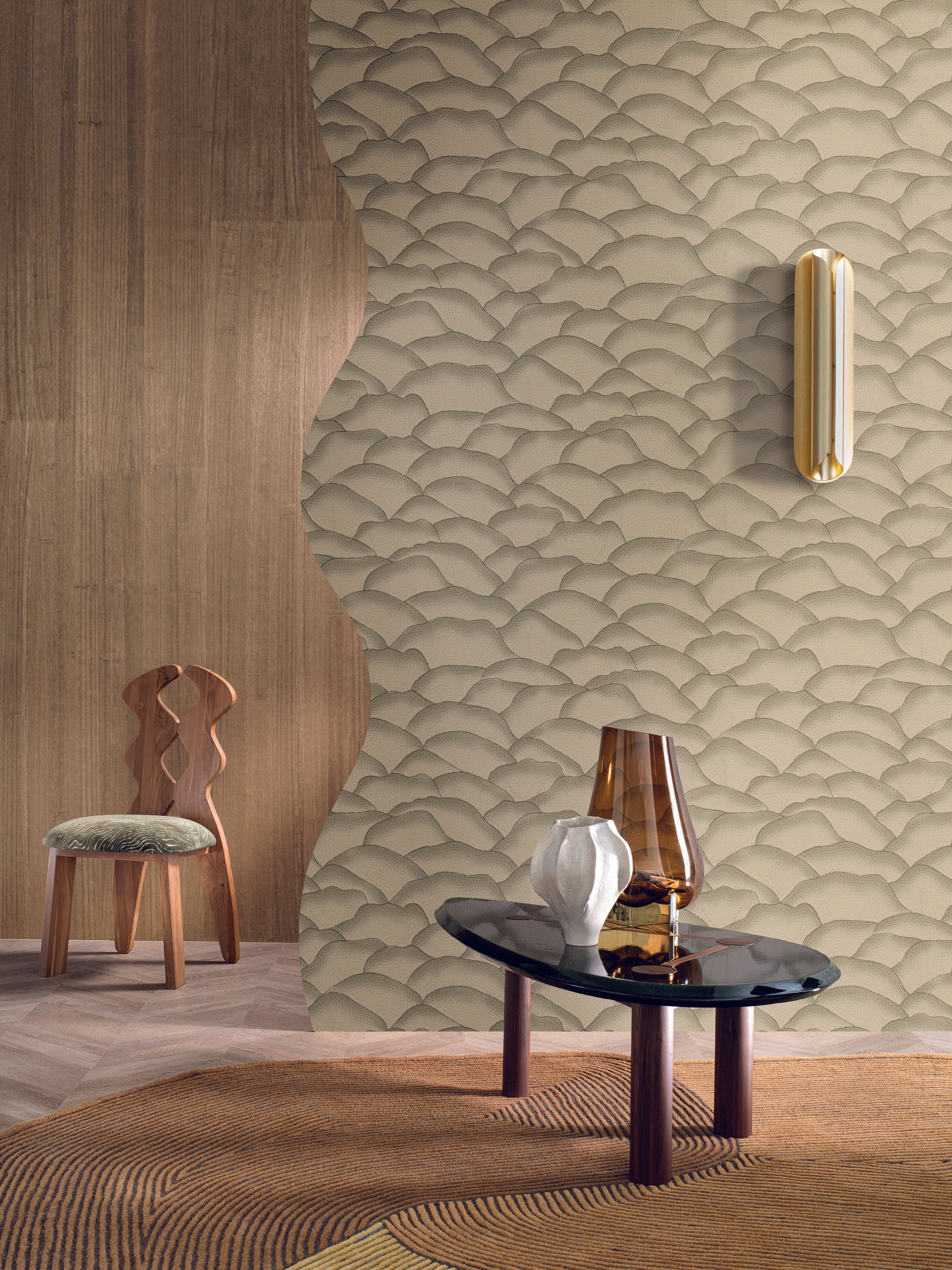 ONDULA structural wallpaper sand