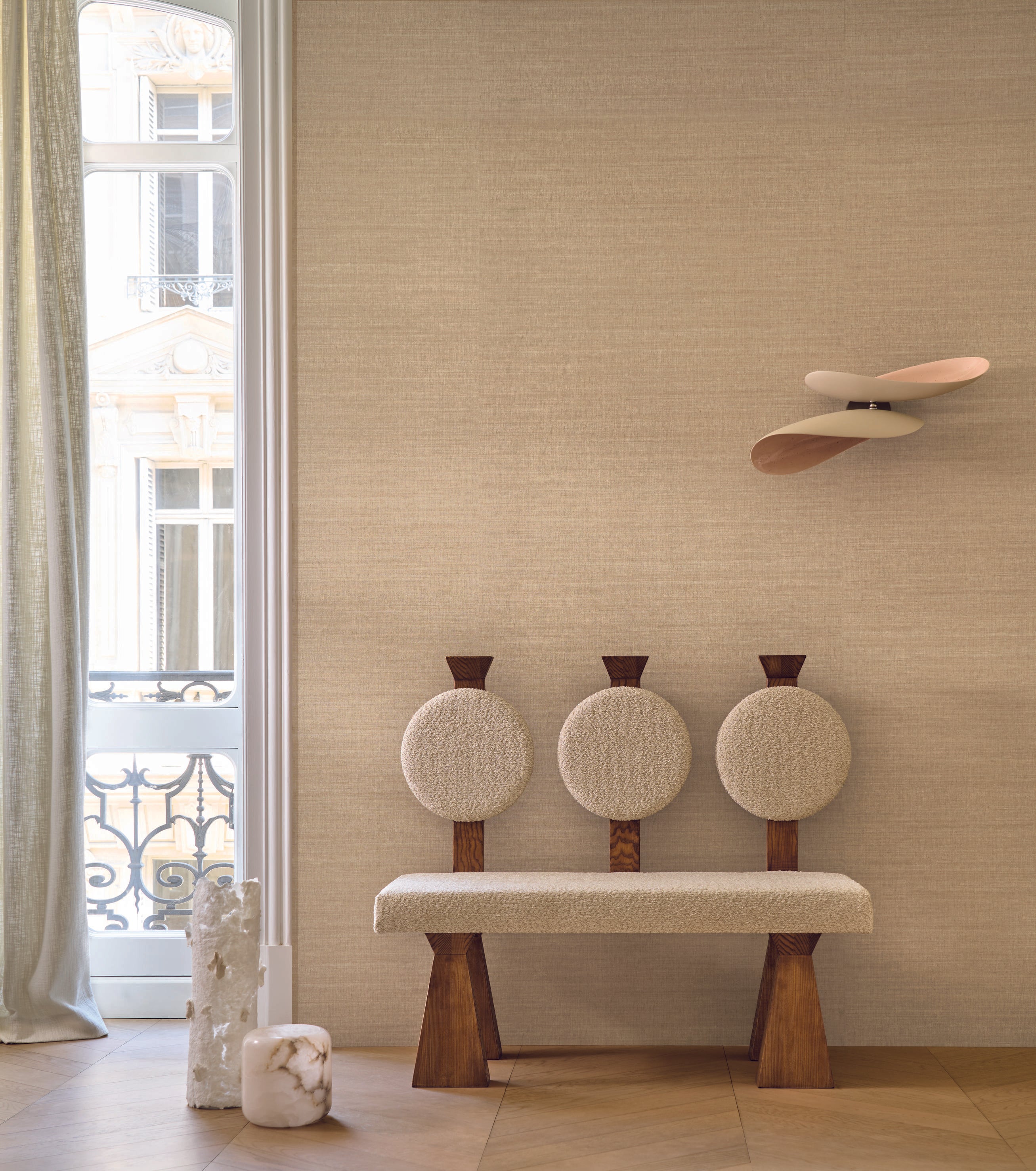 Tapeta imitująca tkaninę SORA - GALET