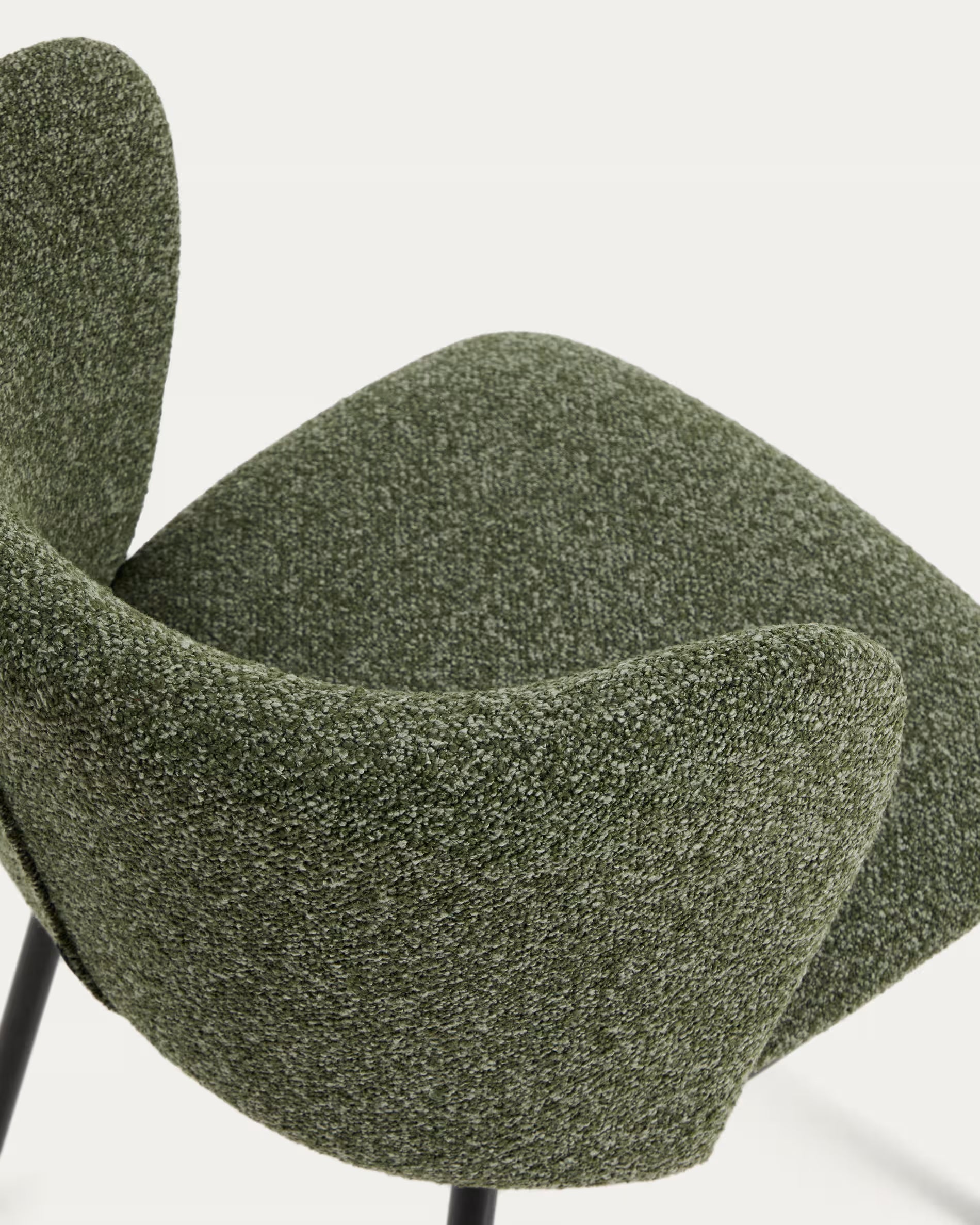 Ciselia Chair Dark Green Chenille with Black Base