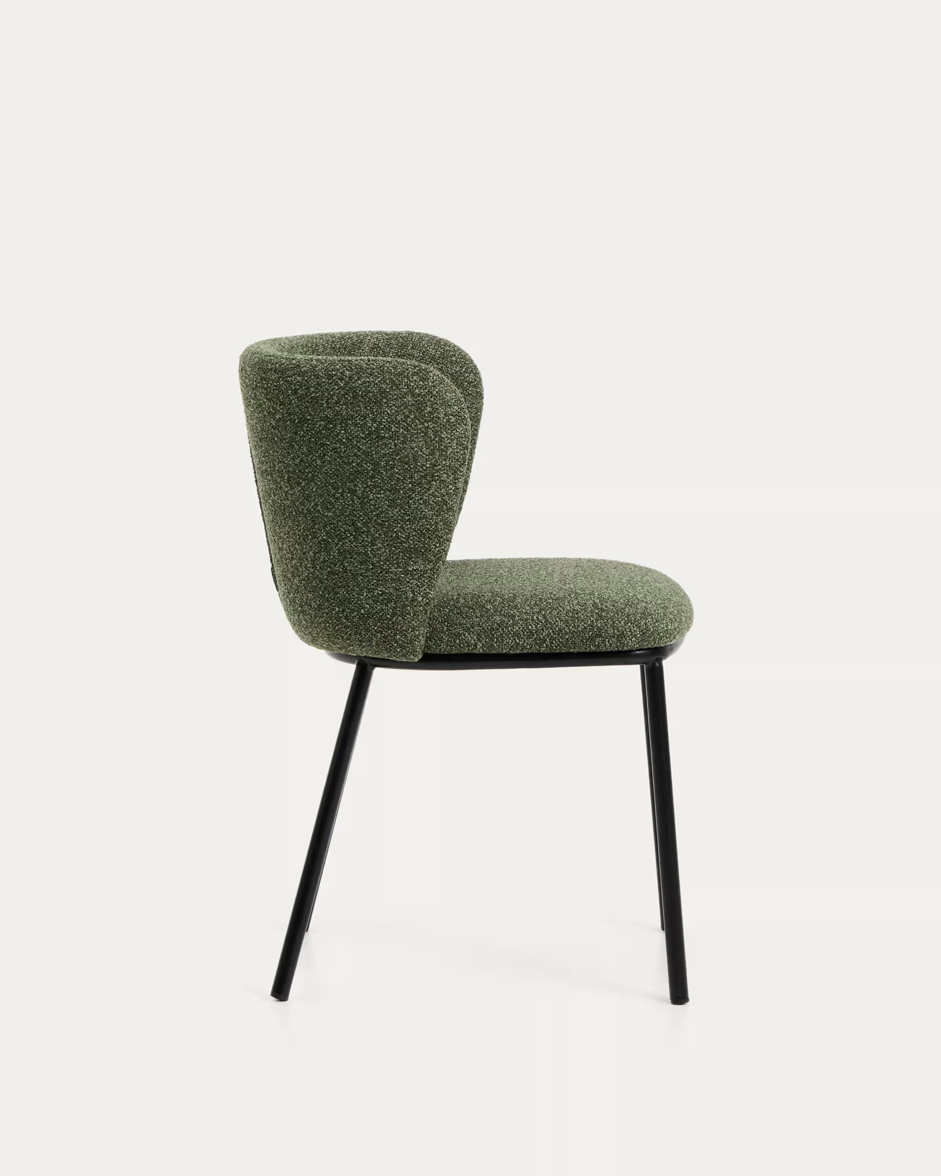 Ciselia Chair Dark Green Chenille with Black Base