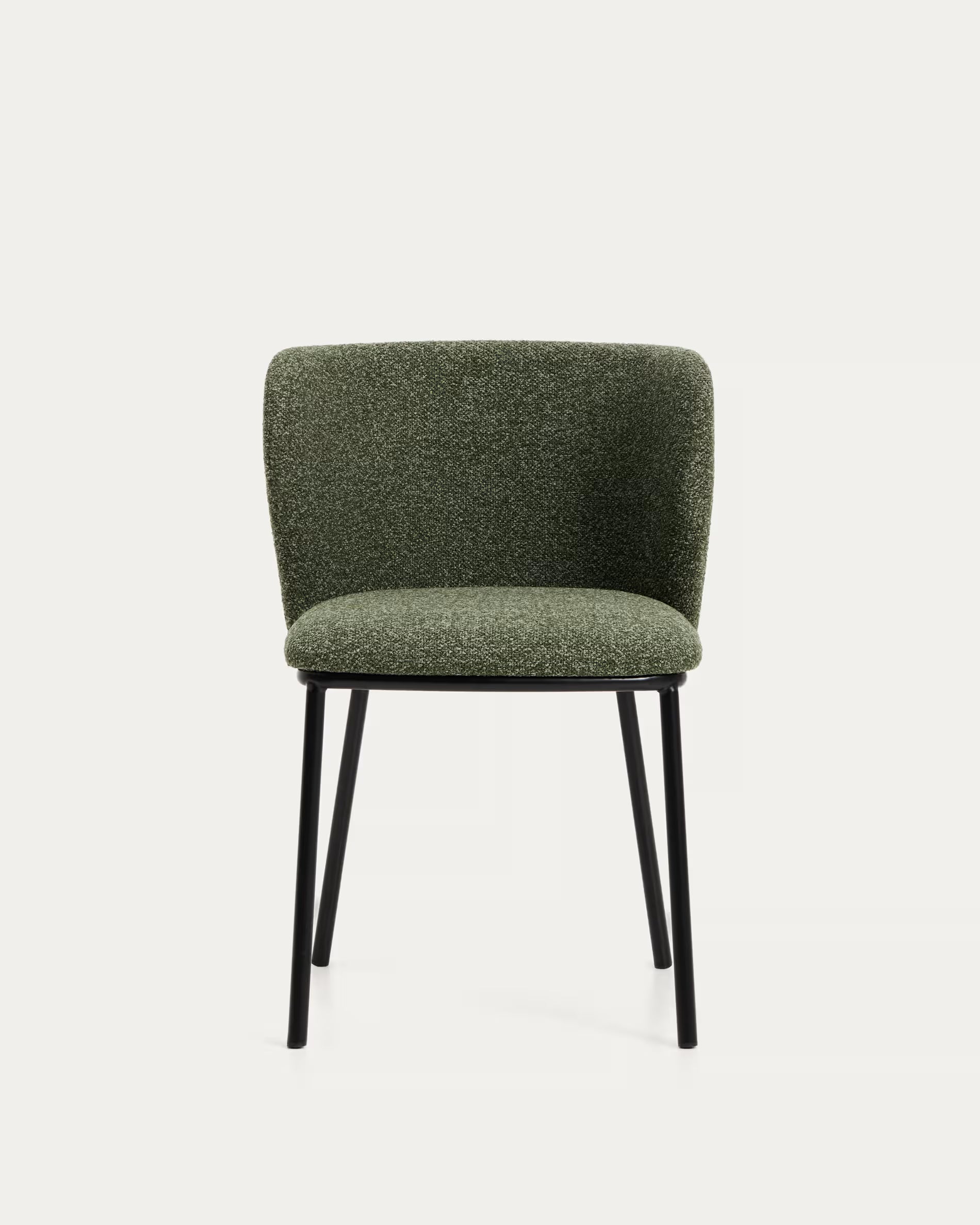 Ciselia Chair Dark Green Chenille with Black Base