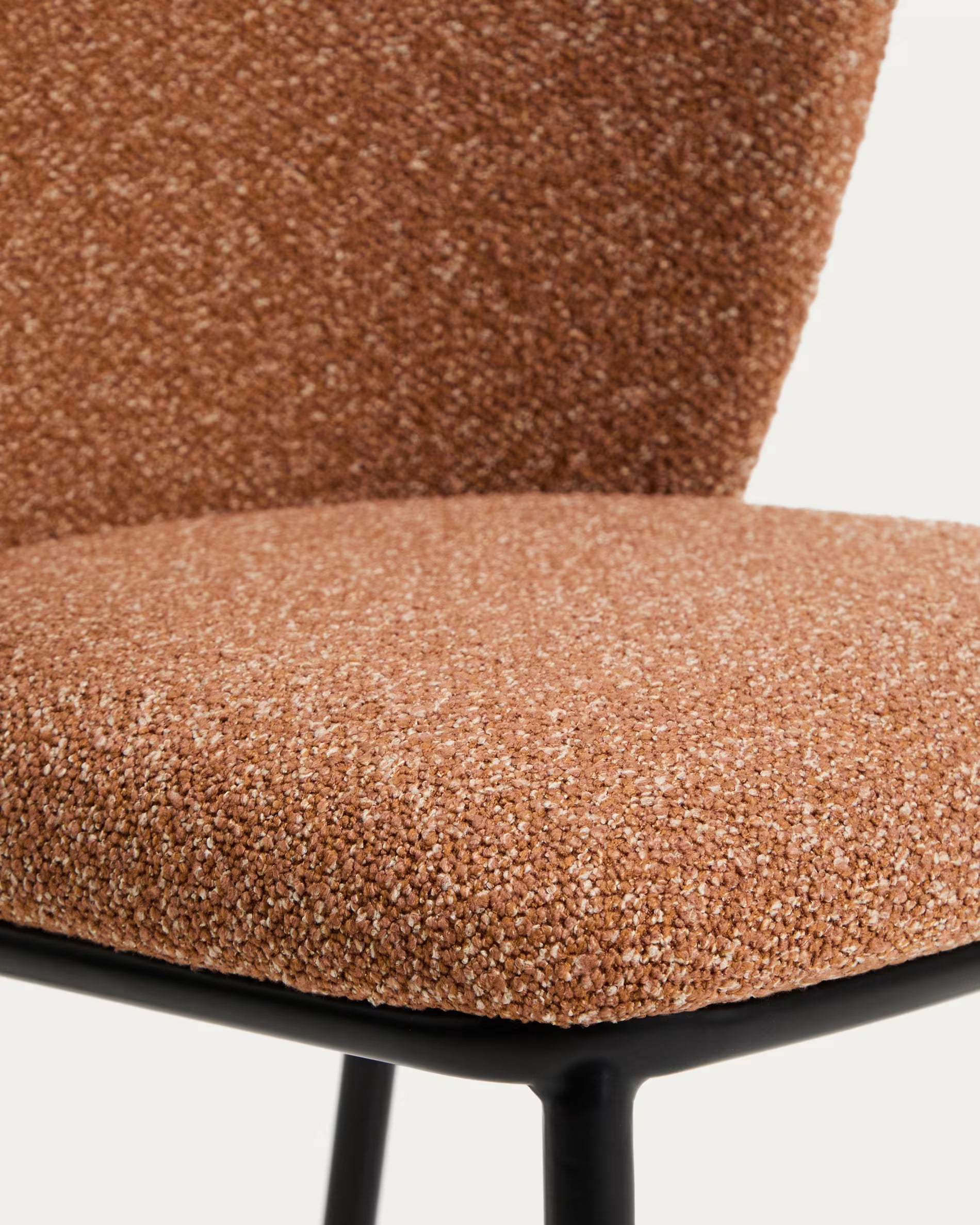CISELIA Chair in Brick Chenille with Black Base