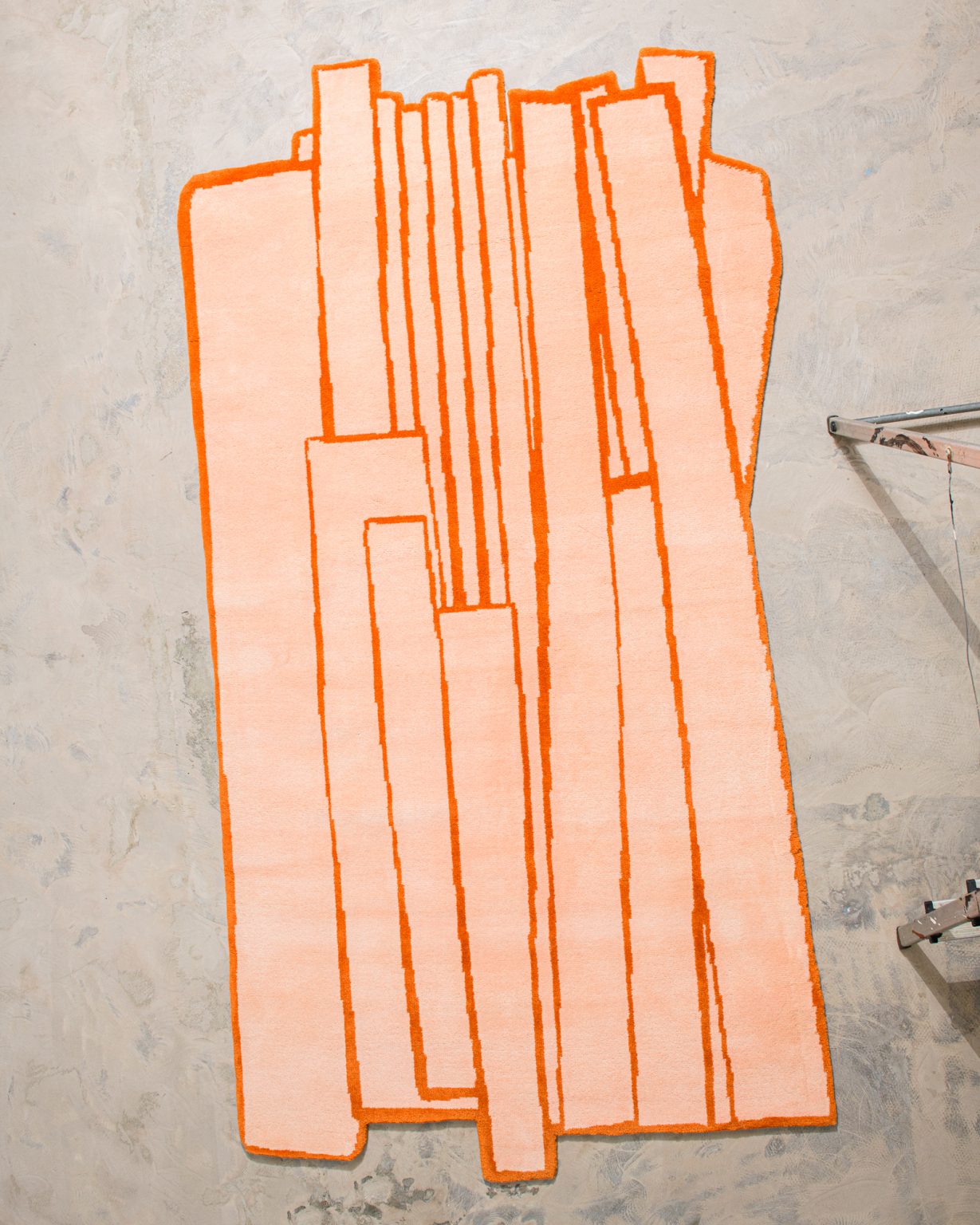 Dywan dekoracyjny asymetryczny CONTOUR pomarańczowy