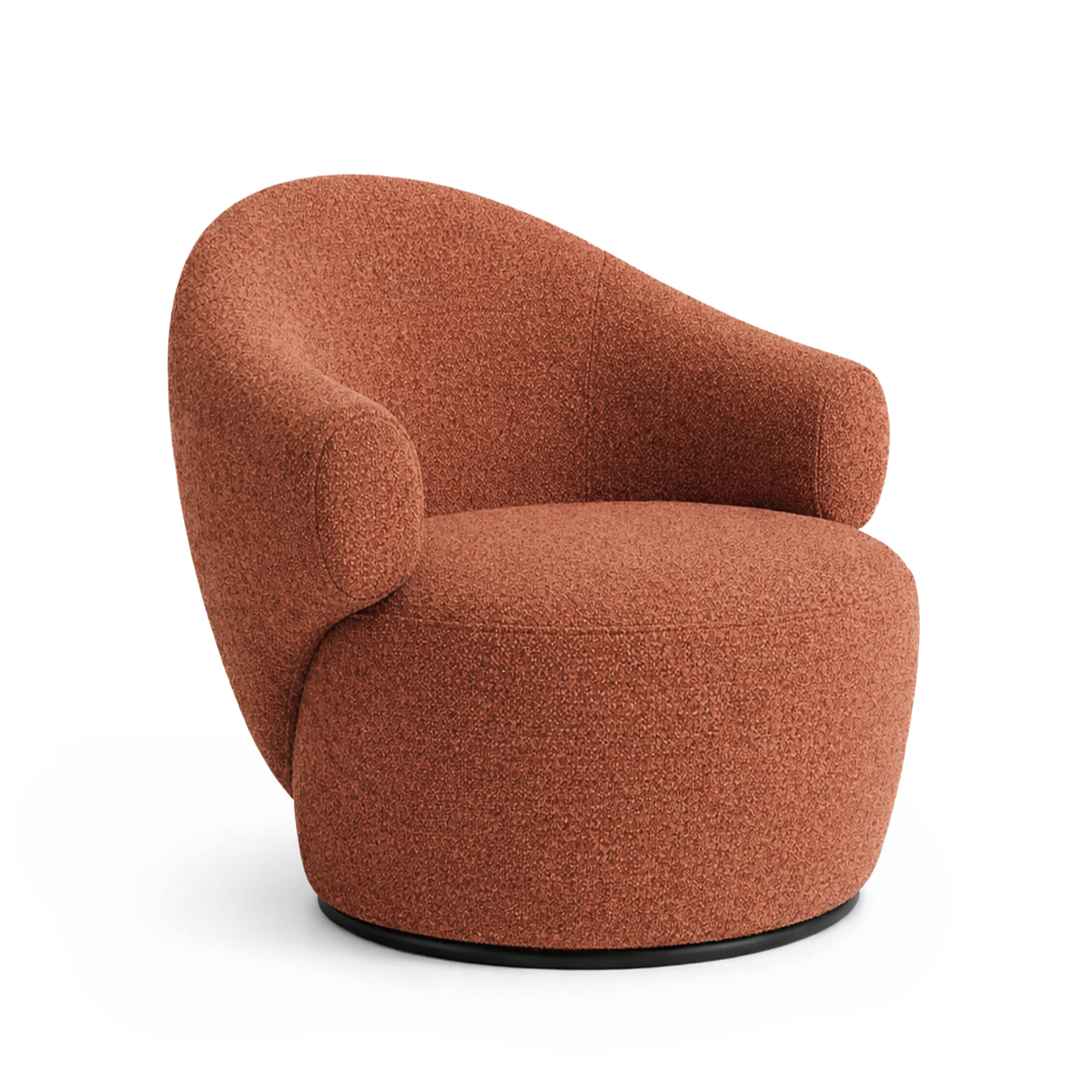 Sessel CONVA in rostfarbener Boucle