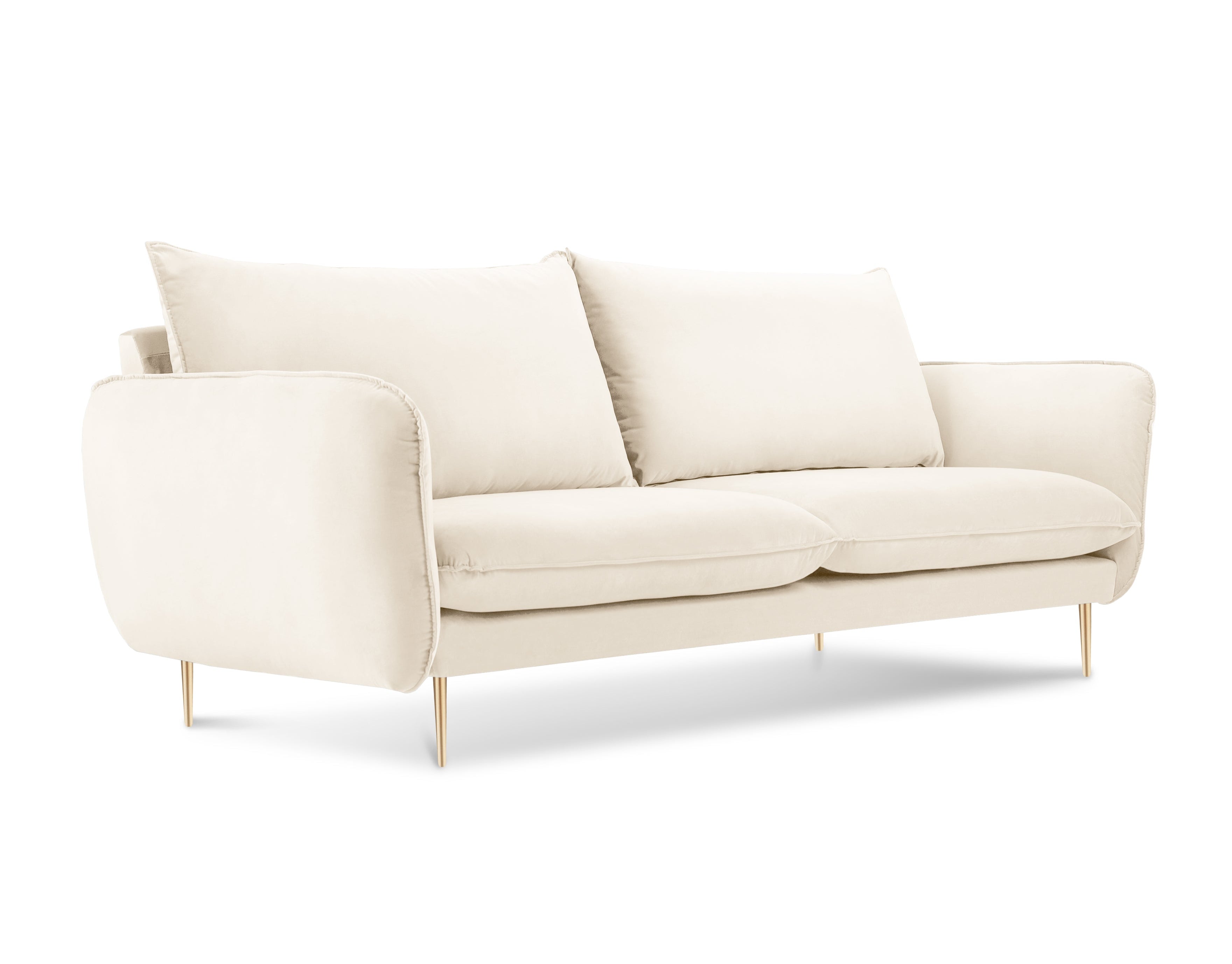 Sofa aksamitna 2-osobowa VIENNA beige mit goldenem Fuß
