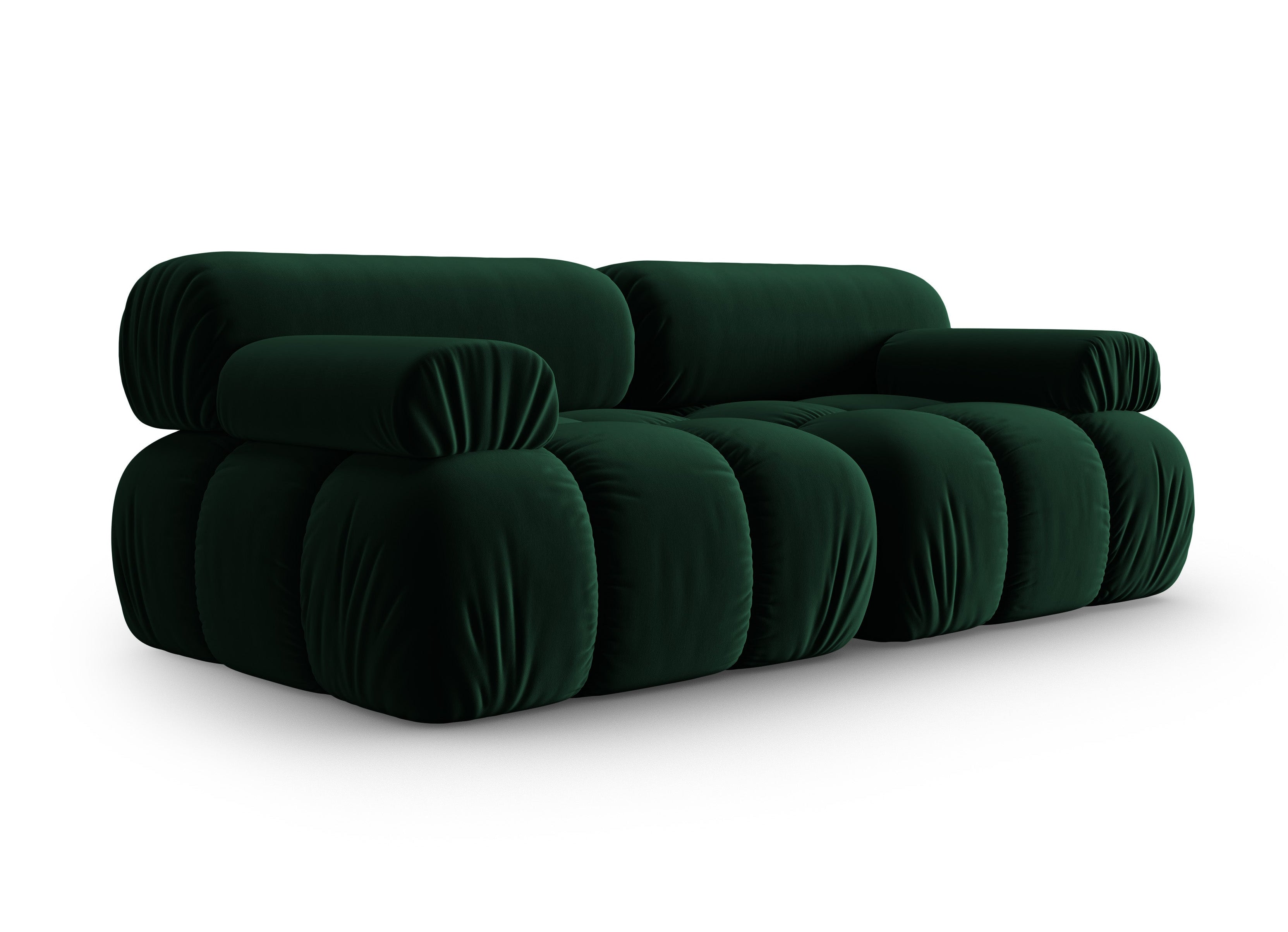 Sofa aksamitna 2-osobowa CORTINA butelkowy zielony