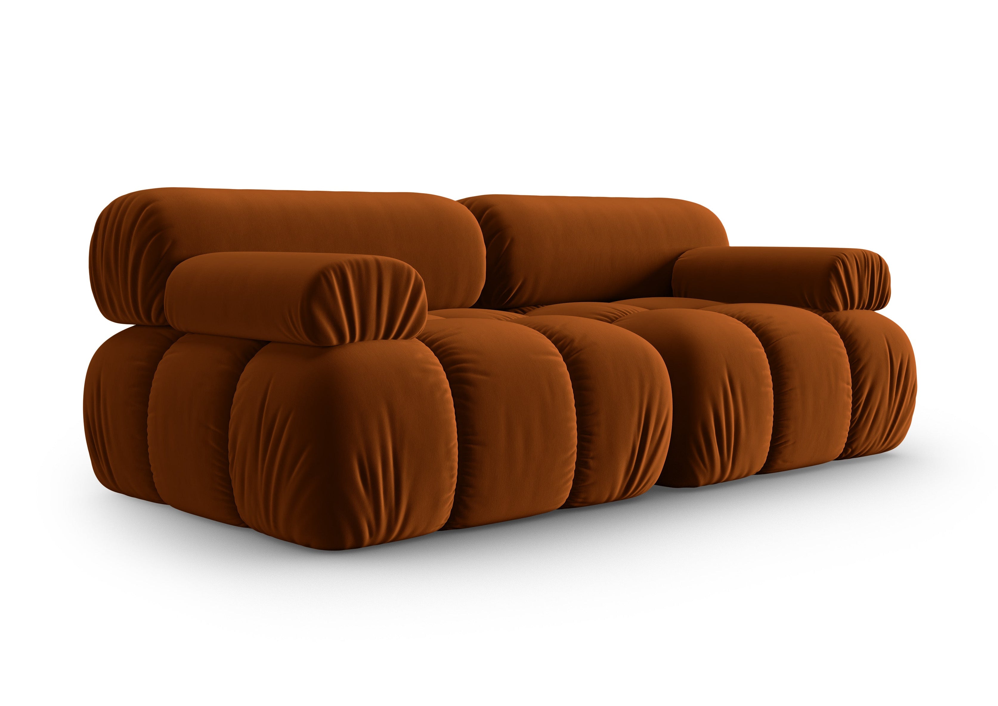 Sofa aksamitna 2-osobowa CORTINA ceglany