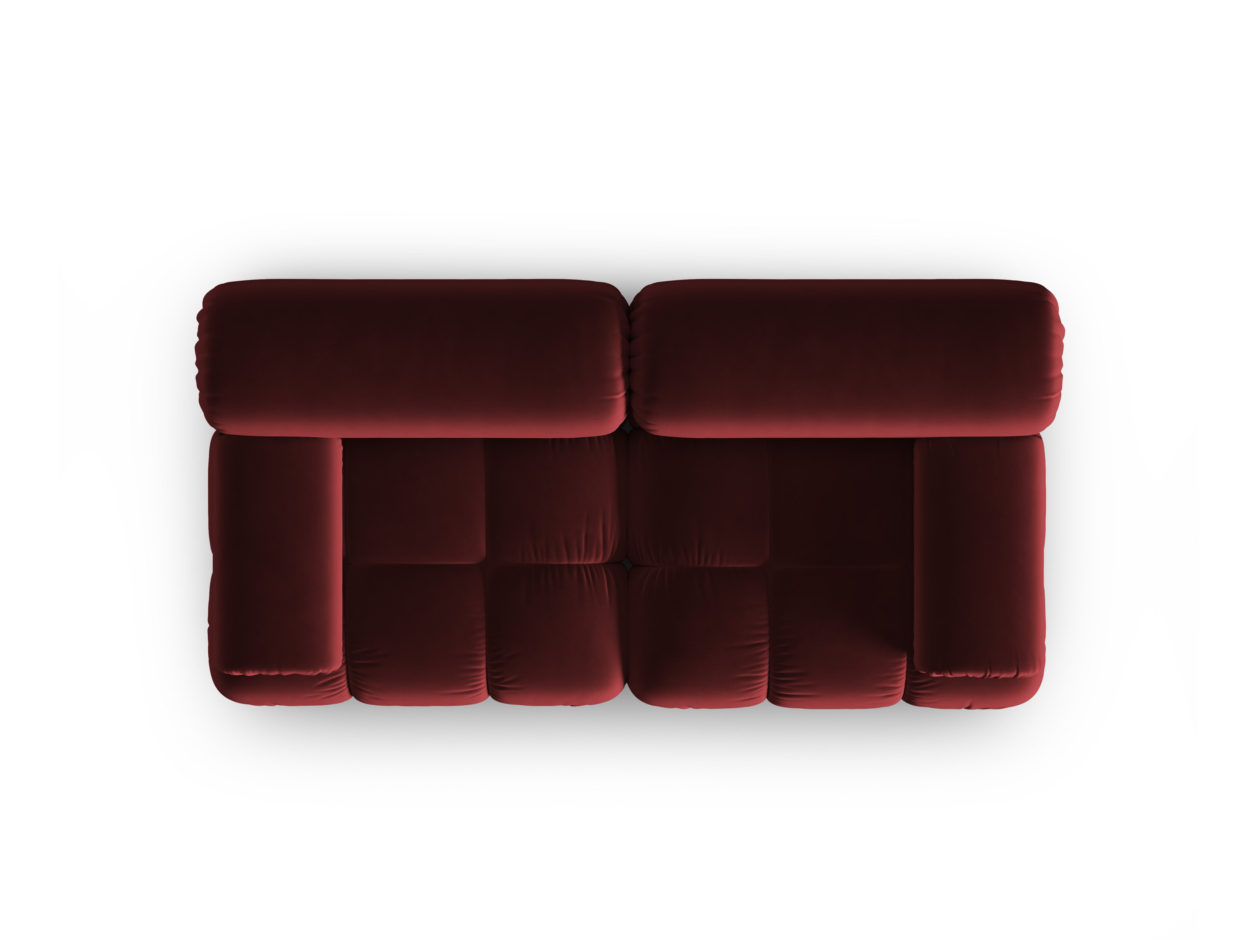 Sofa aksamitna 2-osobowa CORTINA winny czerwony