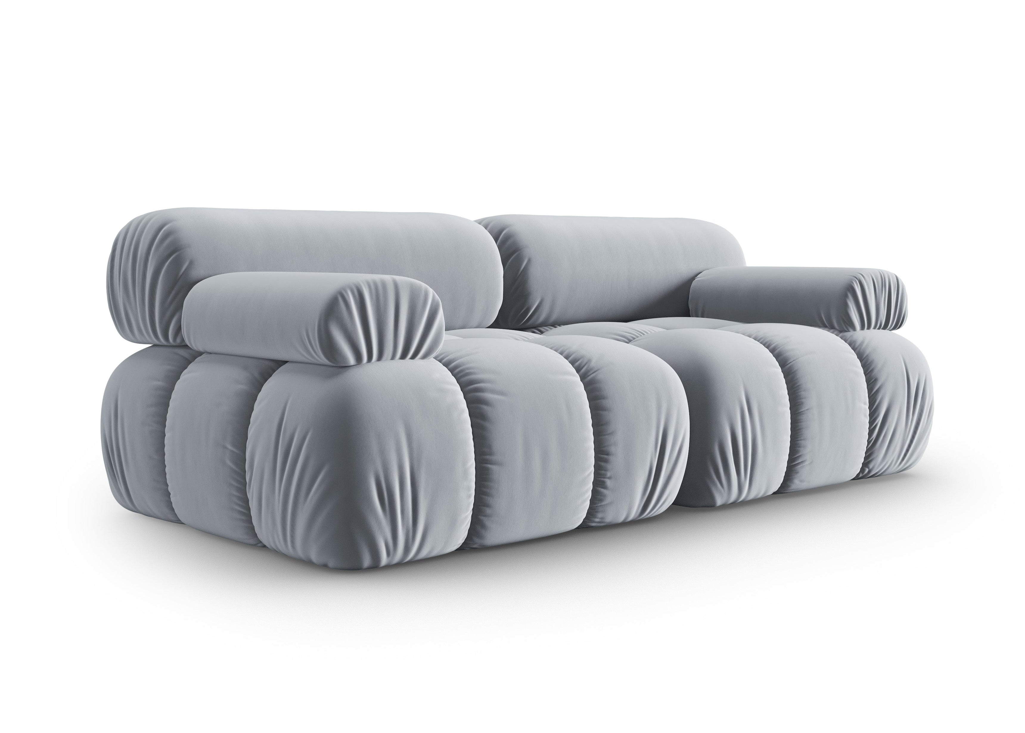 Sofa aksamitna 2-osobowa CORTINA błękitny