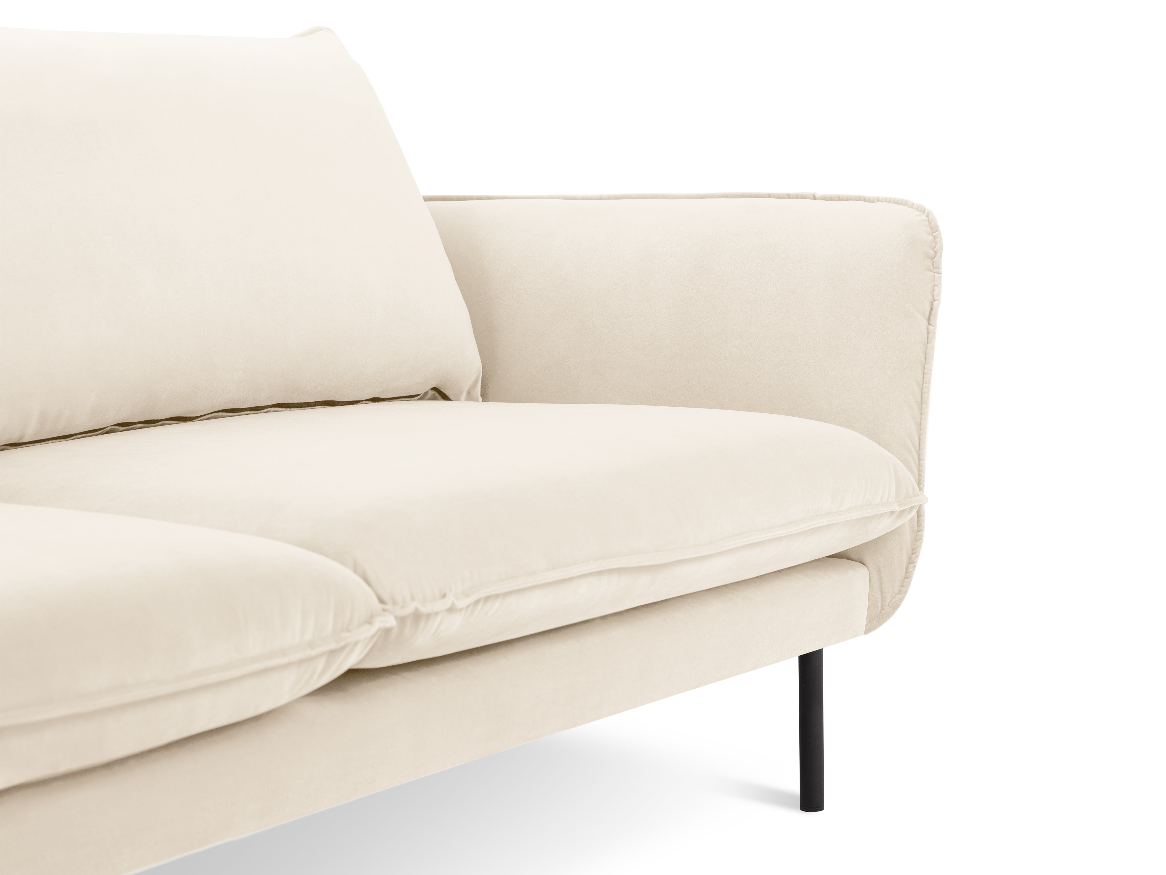 Sofa aksamitna 2-osobowa VIENNA beige mit schwarzem Fuß