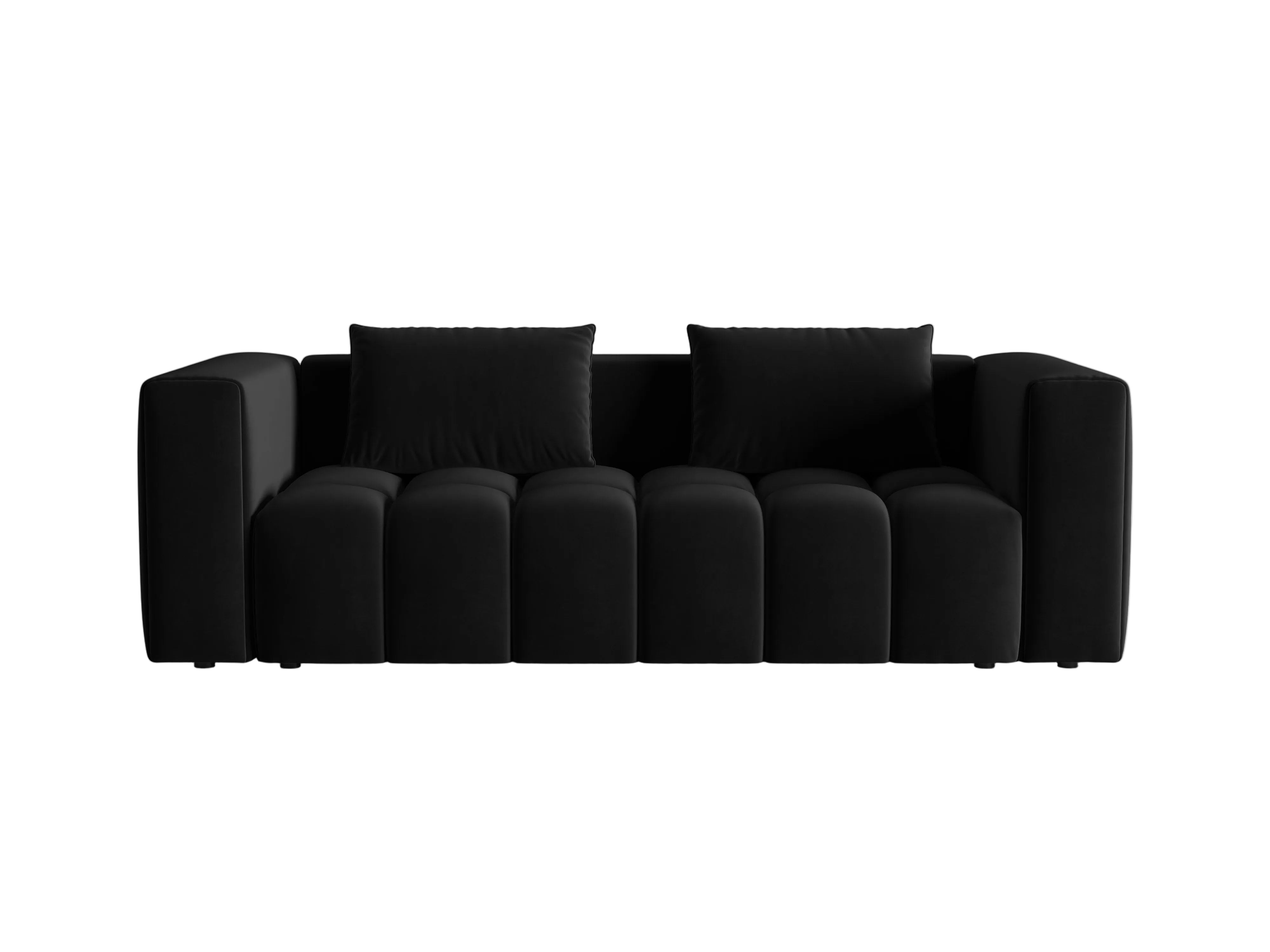 Sofa aksamitna 3-osobowa z funkcją spania VERONA czarny