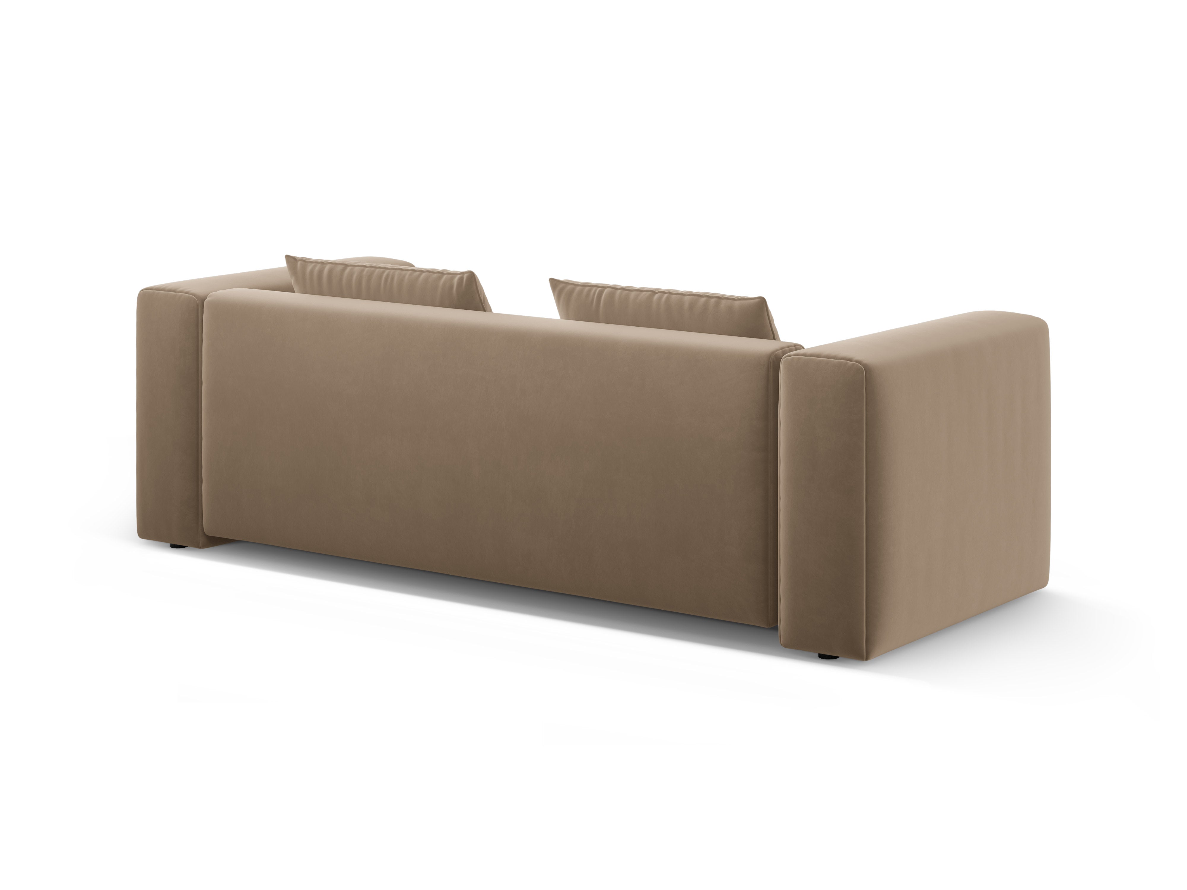 Sofa aksamitna 3-osobowa z funkcją spania VERONA piaskowy – Cosmopolitan Design