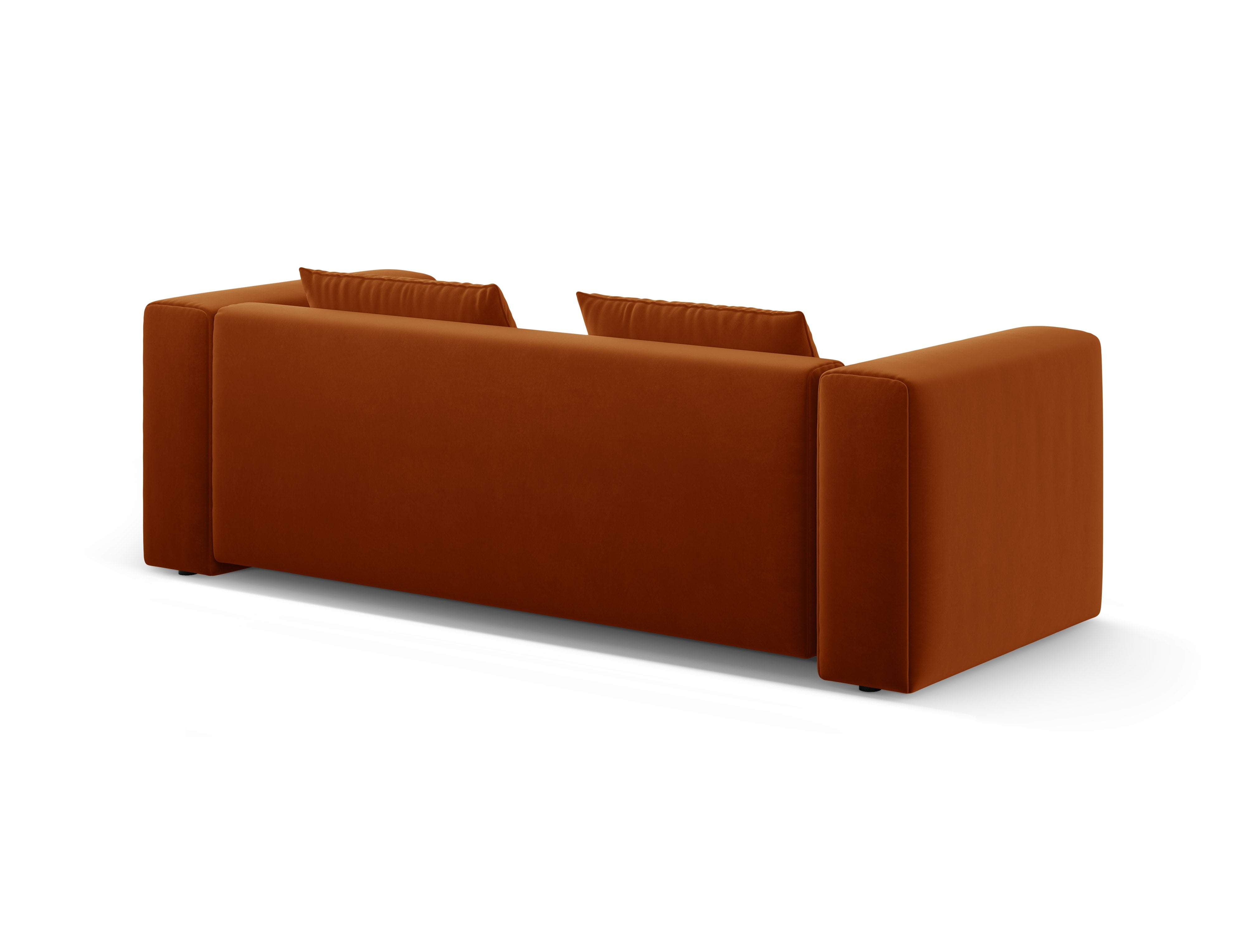 Sofa aksamitna 3-osobowa z funkcją spania VERONA ceglany – Cosmopolitan Design