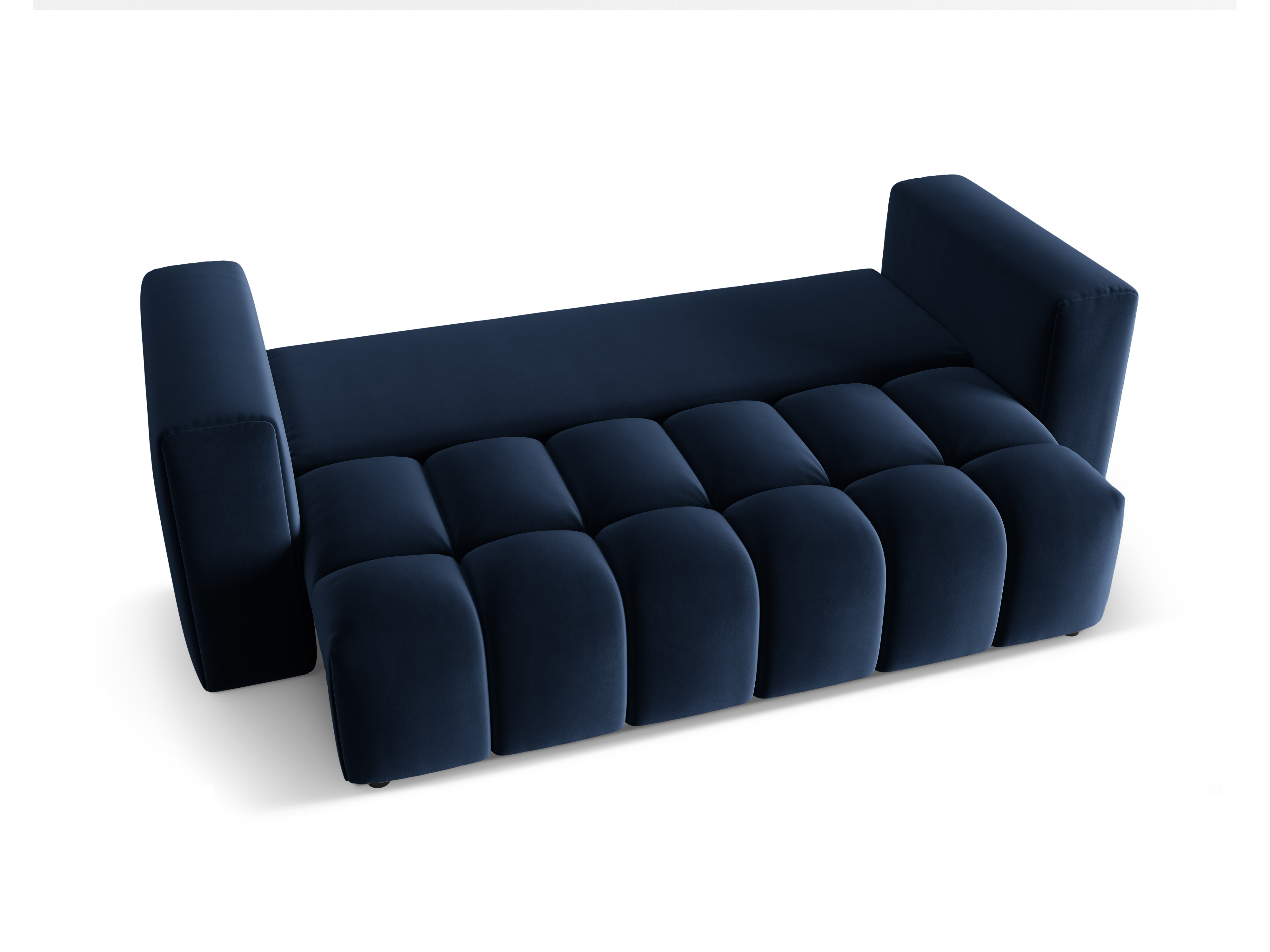 Sofa aksamitna 3-osobowa z funkcją spania VERONA królewski niebieski