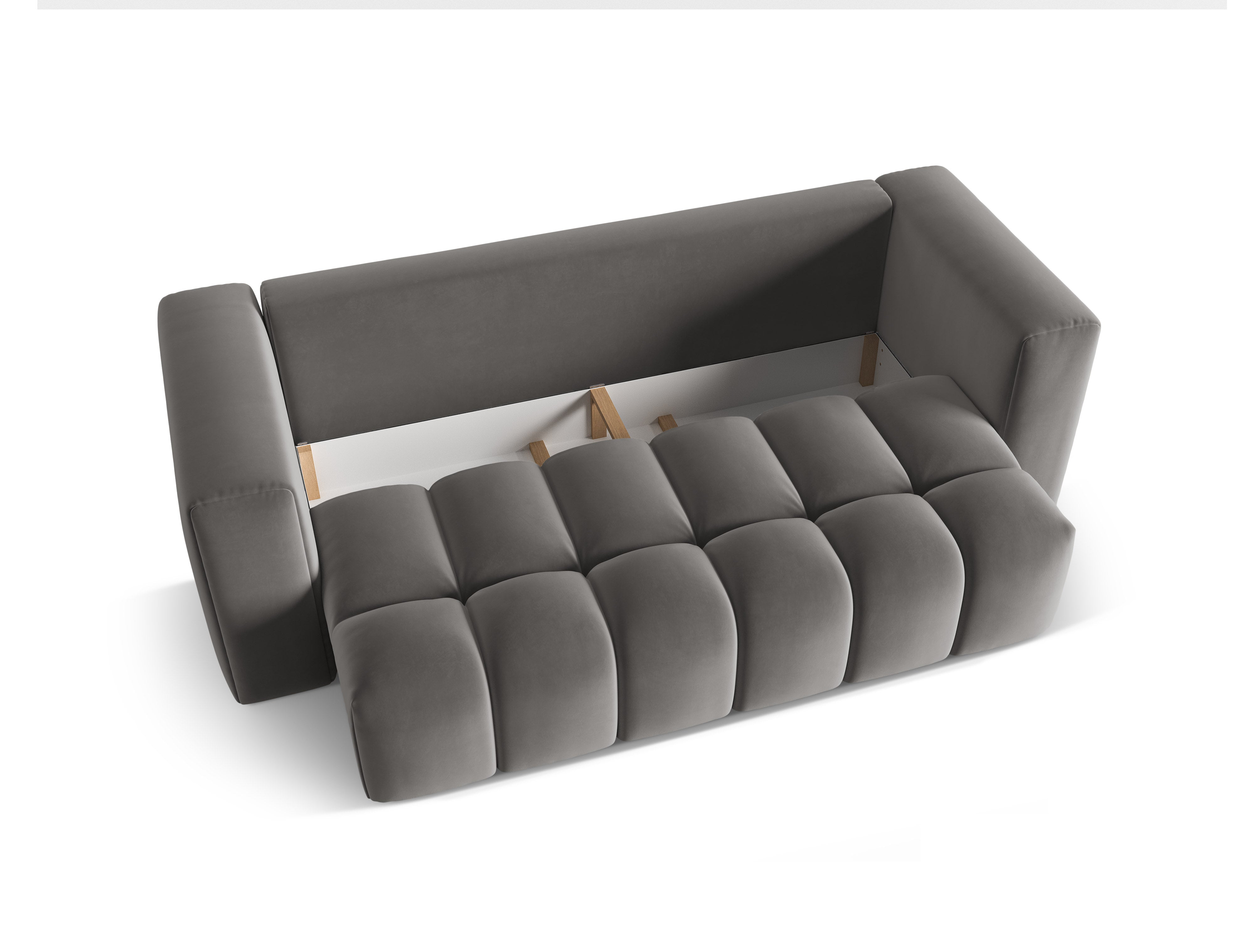 Sofa aksamitna 3-osobowa z funkcją spania VERONA szary