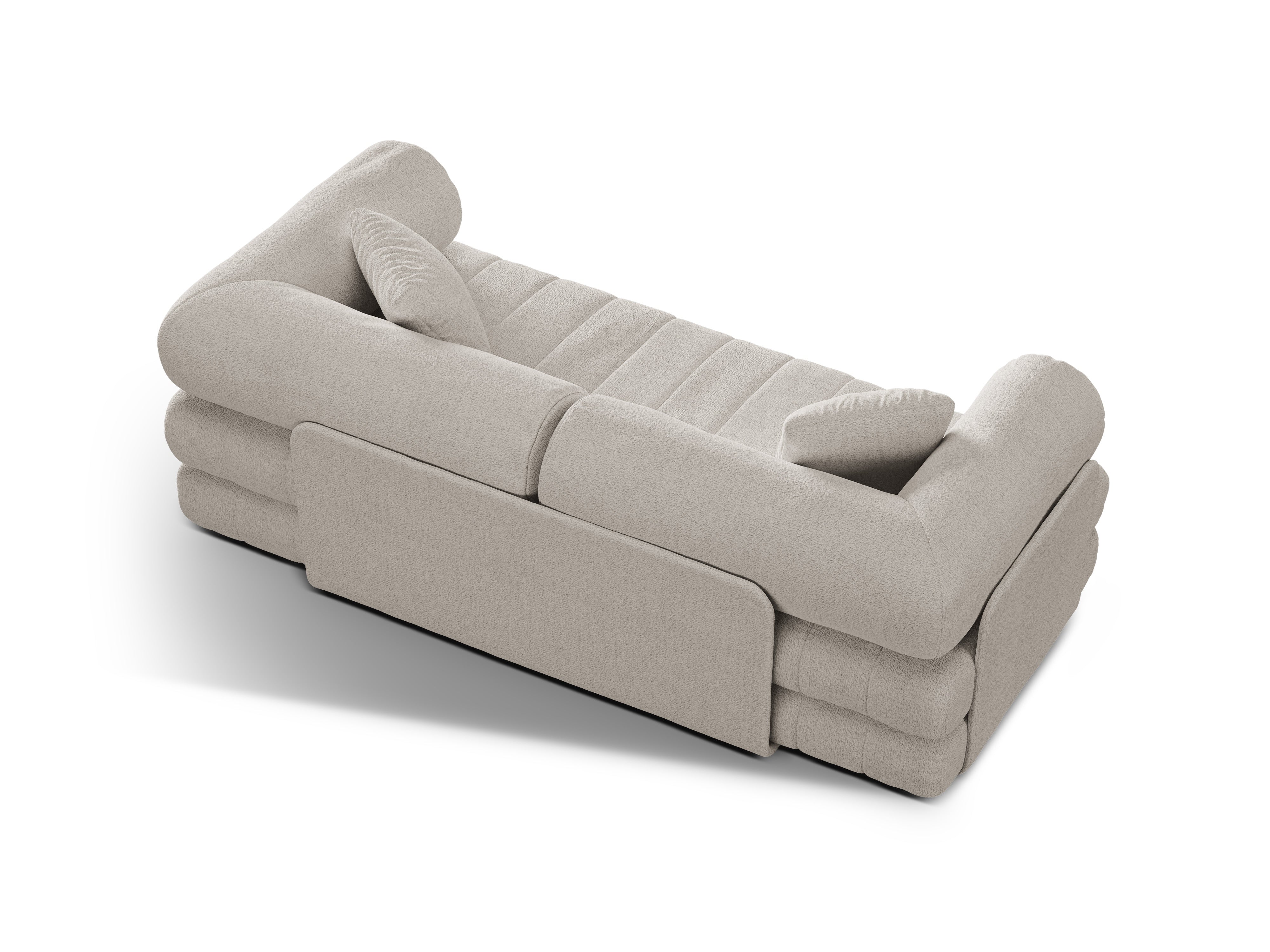 Sofa 3-osobowa z funkcją spania KEMI kremowy bouclé