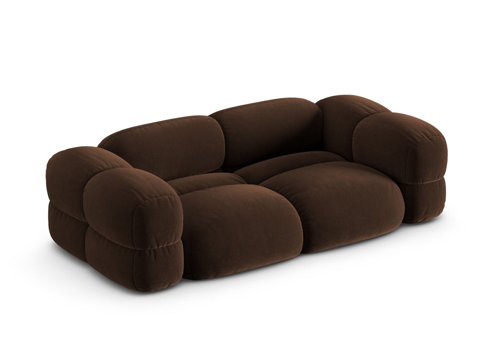 Sofa 3-osobowa aksamitna LORETTO czekoladowy