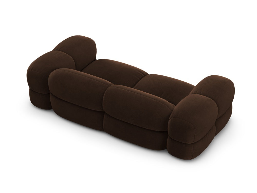 Sofa 3-osobowa aksamitna LORETTO czekoladowy