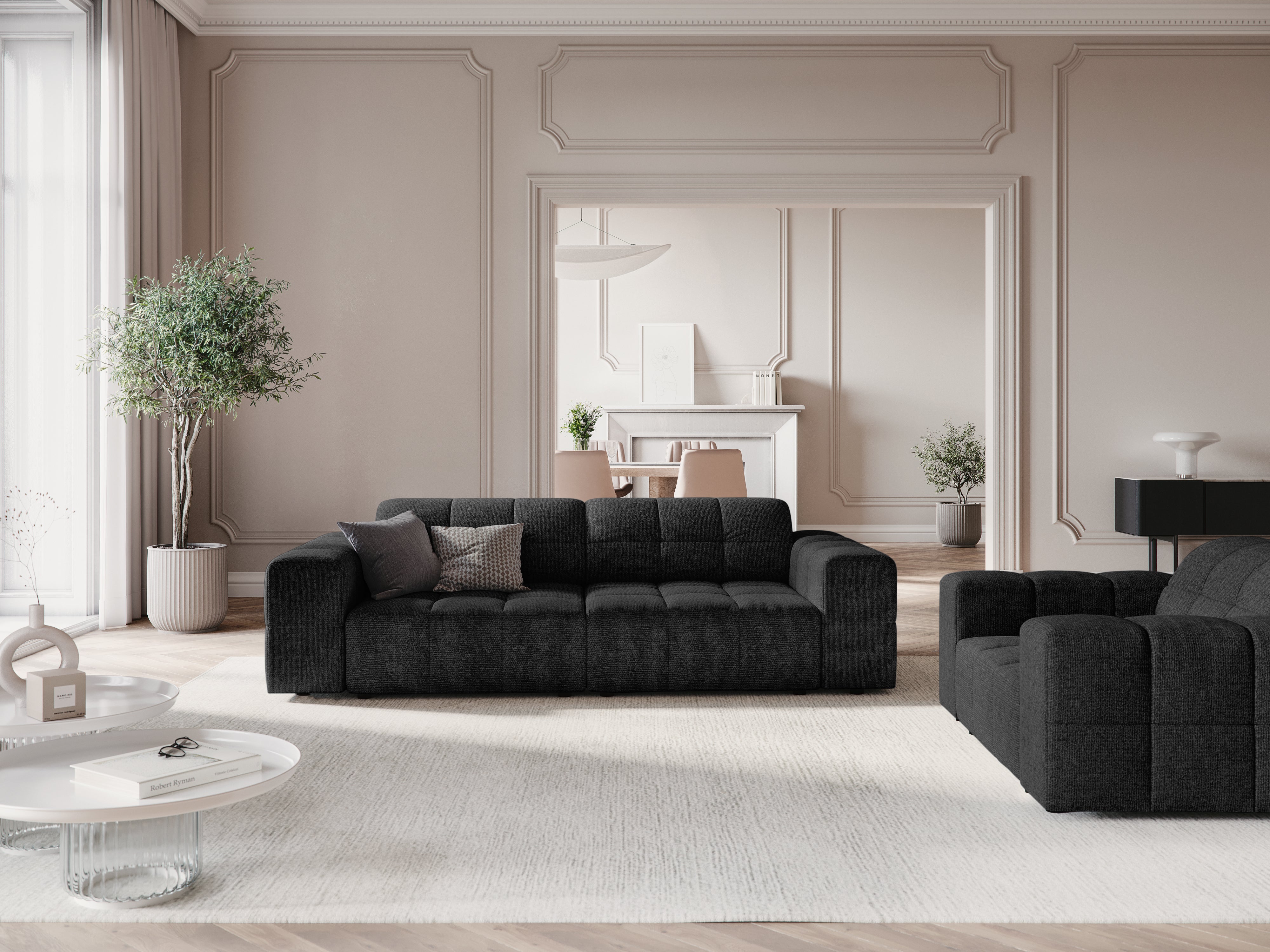 Sofa 3-osobowa CHICAGO czarny szenil