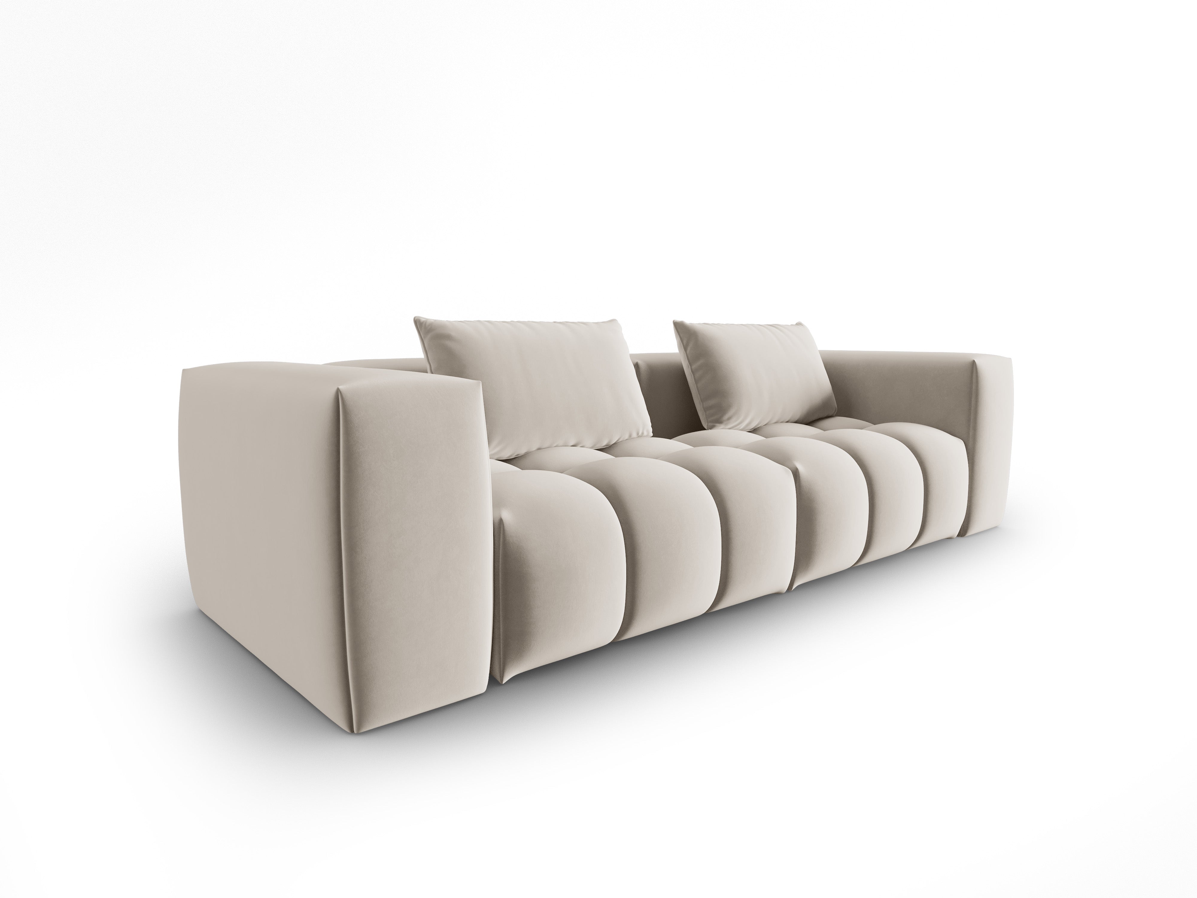 Sofa aus Samt für 3 Personen VERONA ecru