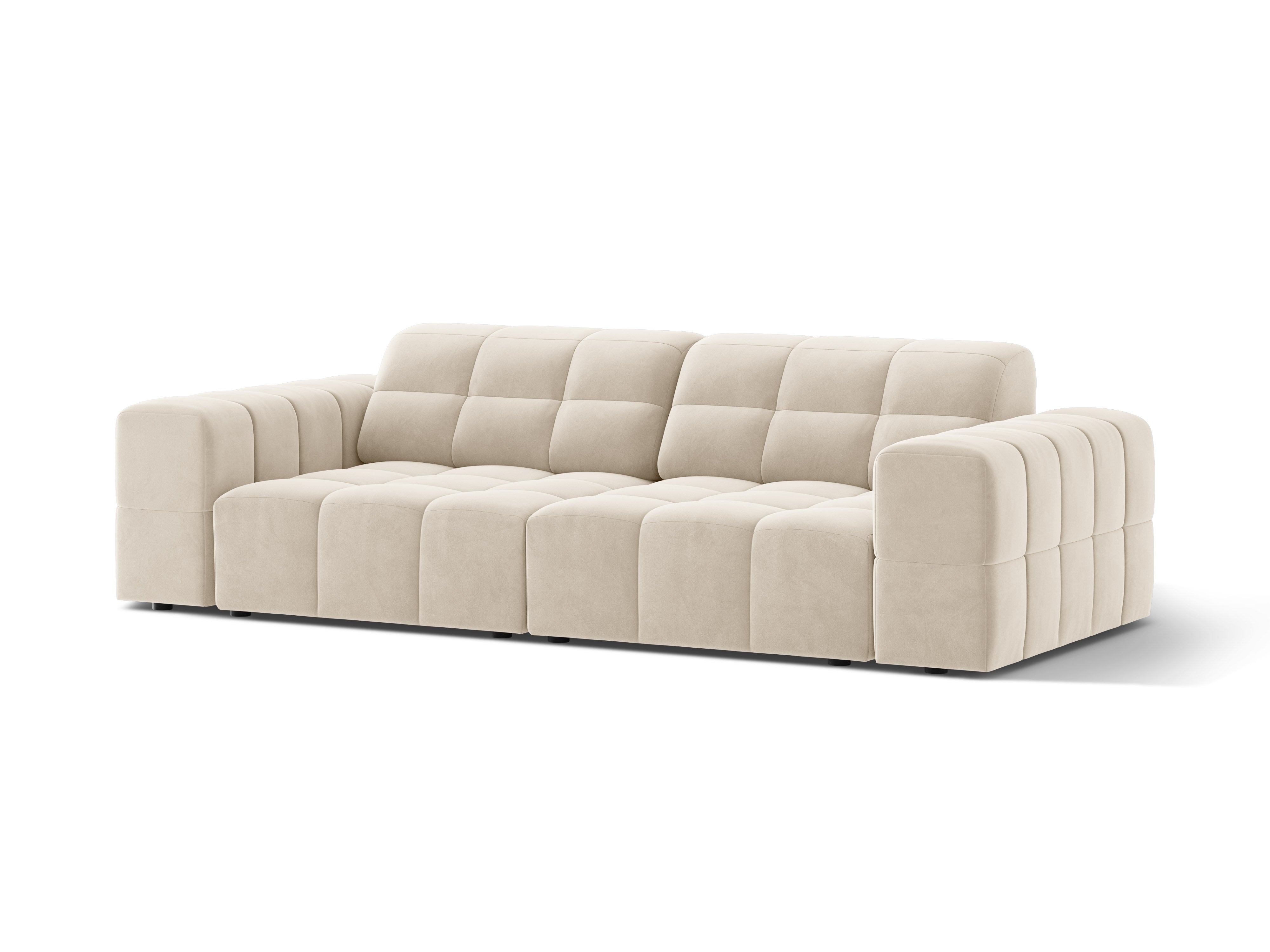 Sofa aksamitna 3-osobowa CHICAGO jasnobeżowy