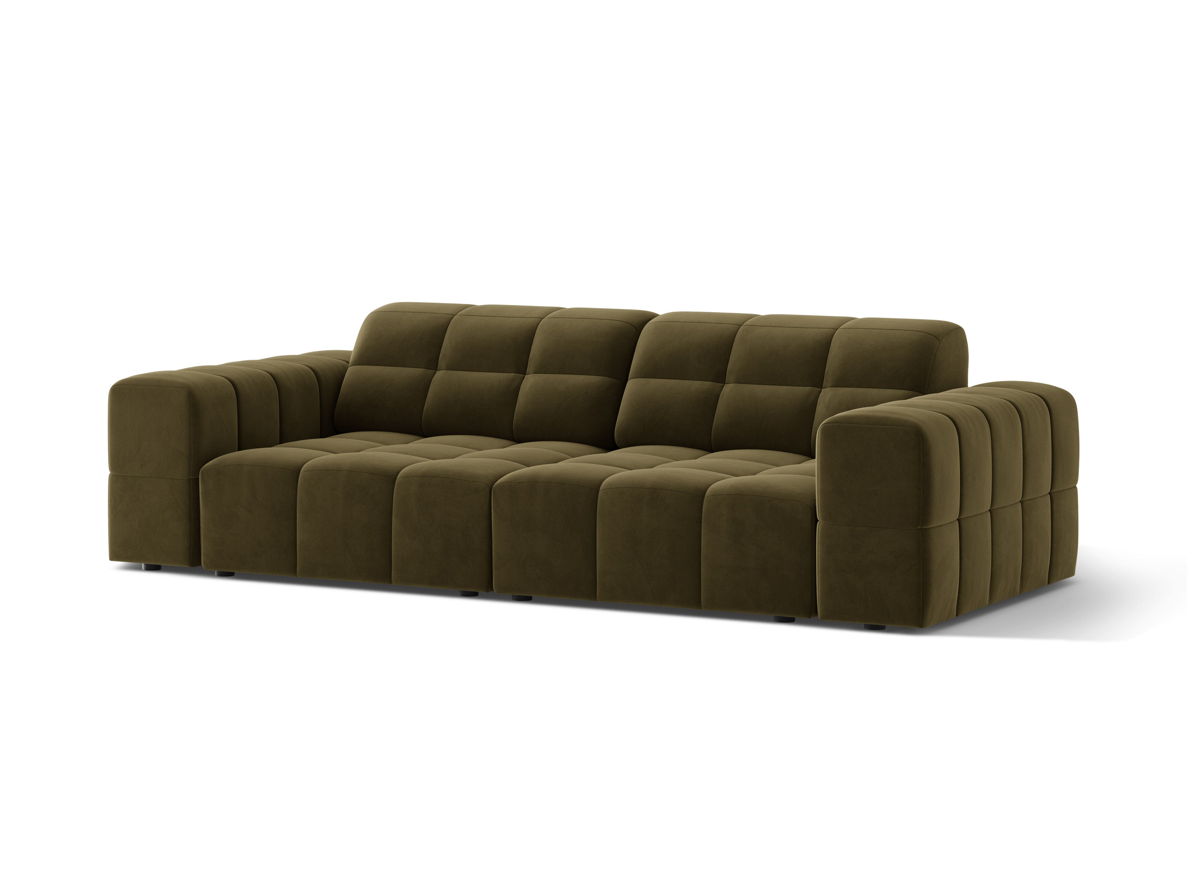 Sofa aksamitna 3-osobowa CHICAGO oliwkowy