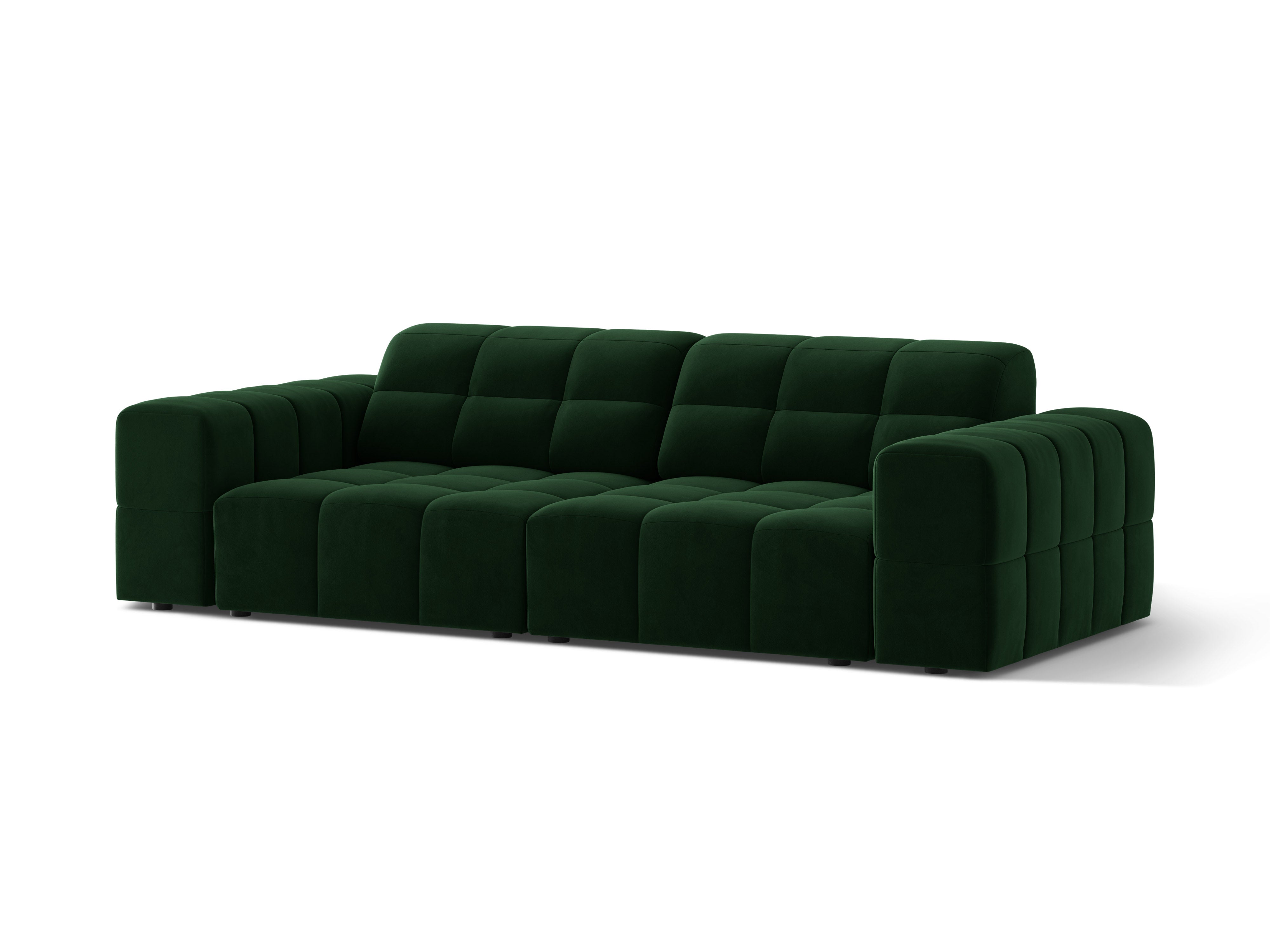 Sofa aksamitna 3-osobowa CHICAGO butelkowa zieleń