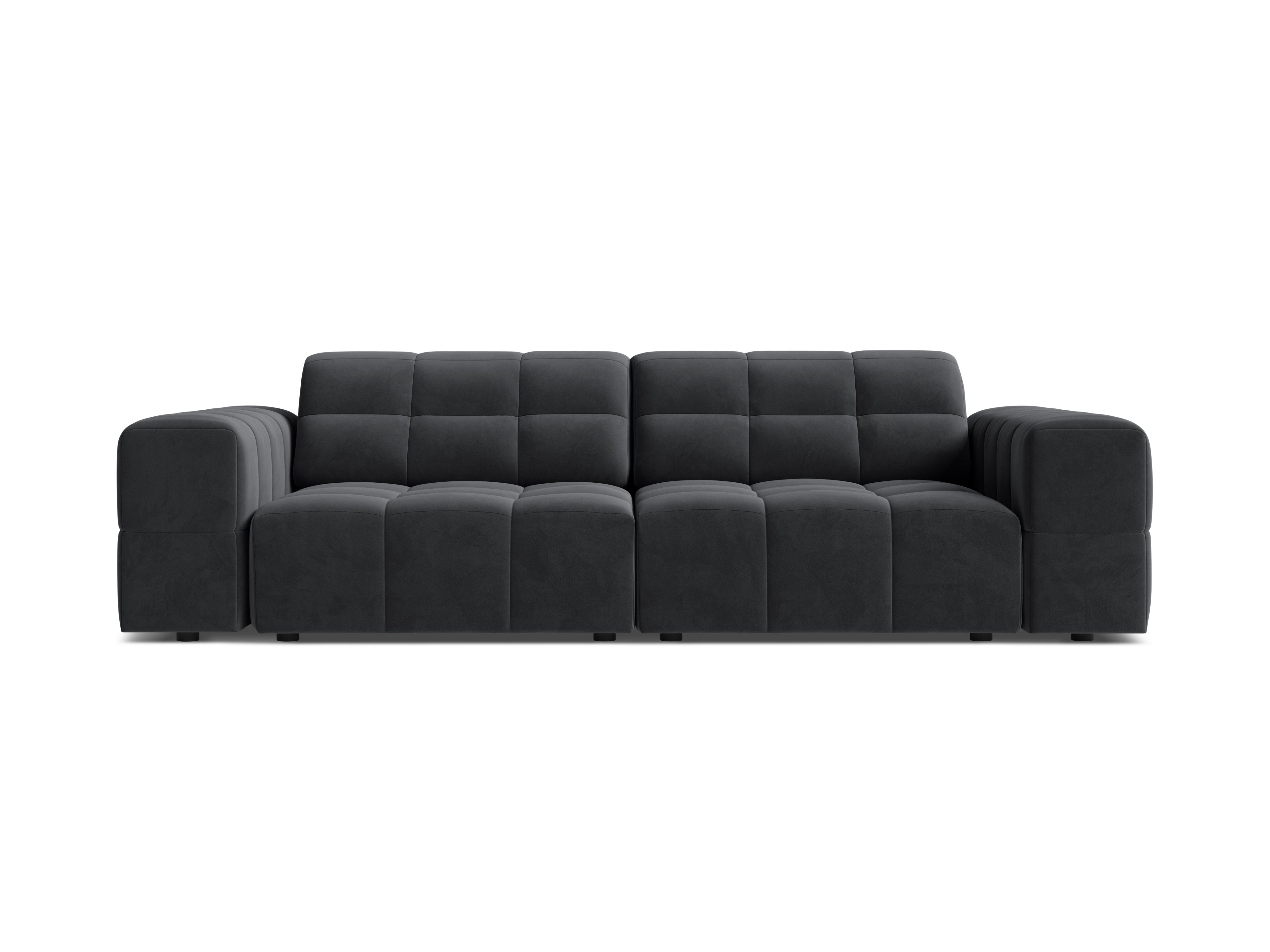 Sofa aksamitna 3-osobowa CHICAGO ciemnoszary