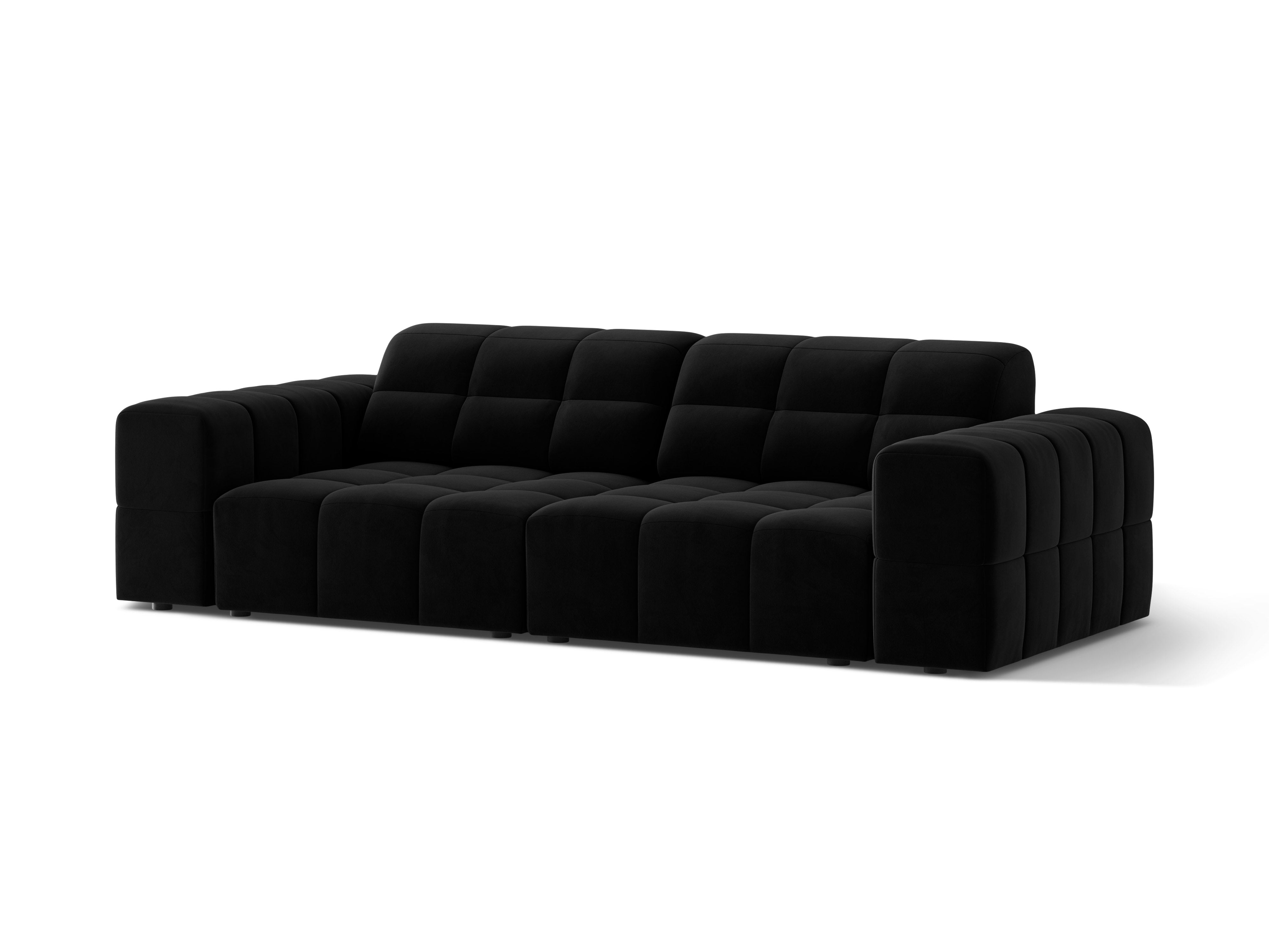 Sofa aksamitna 3-osobowa CHICAGO czarny