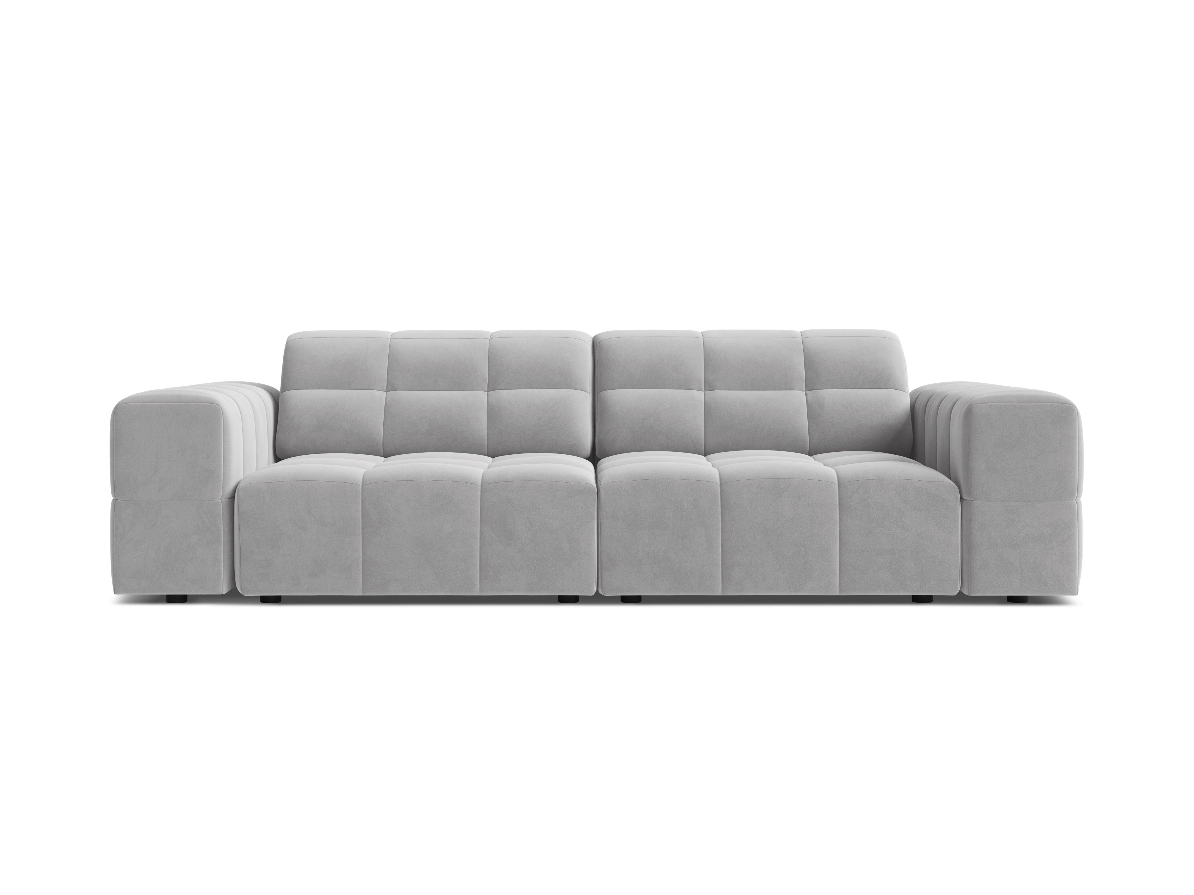 Sofa aksamitna 3-osobowa CHICAGO jasnoszary