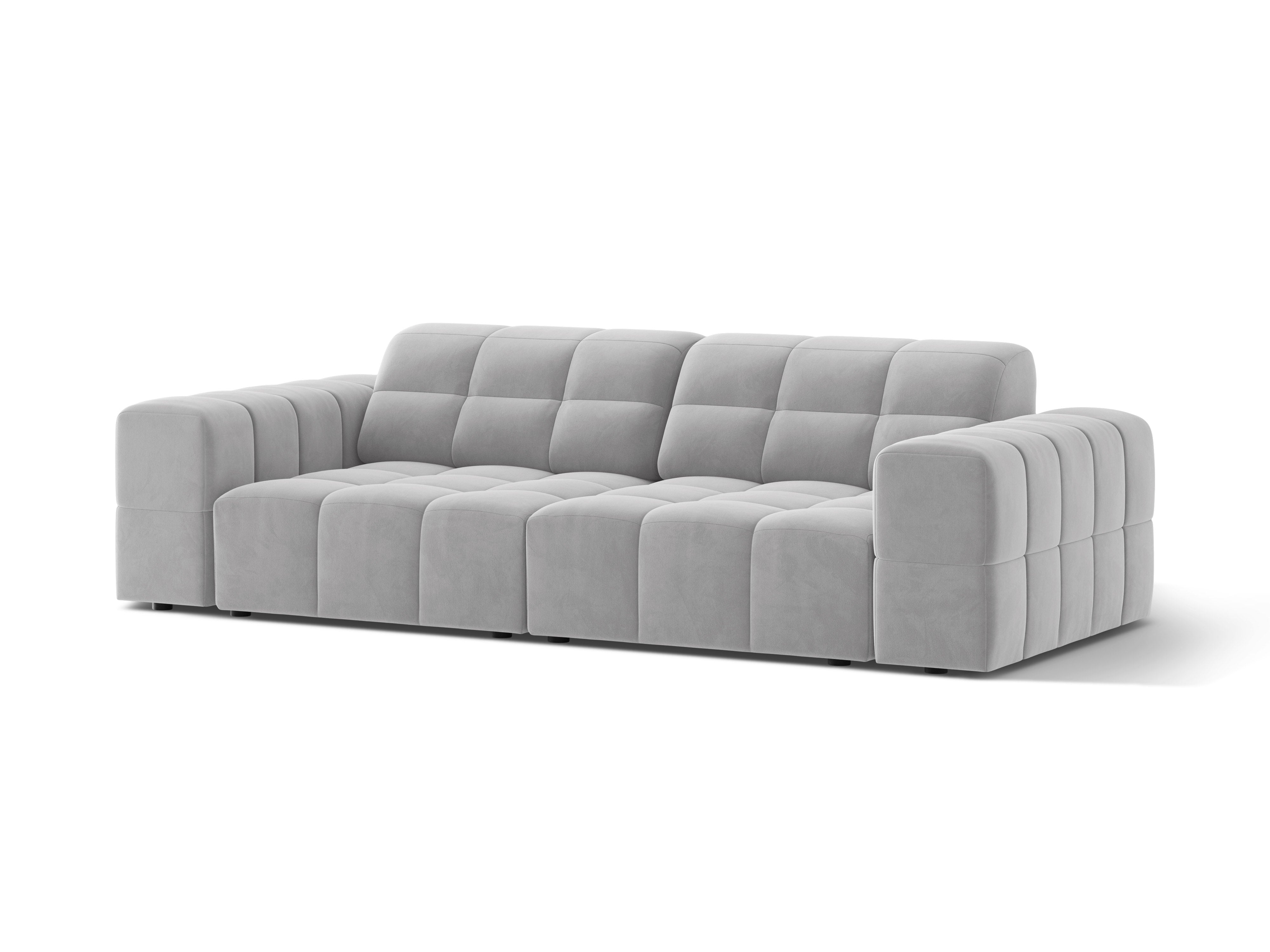 Sofa aksamitna 3-osobowa CHICAGO jasnoszary