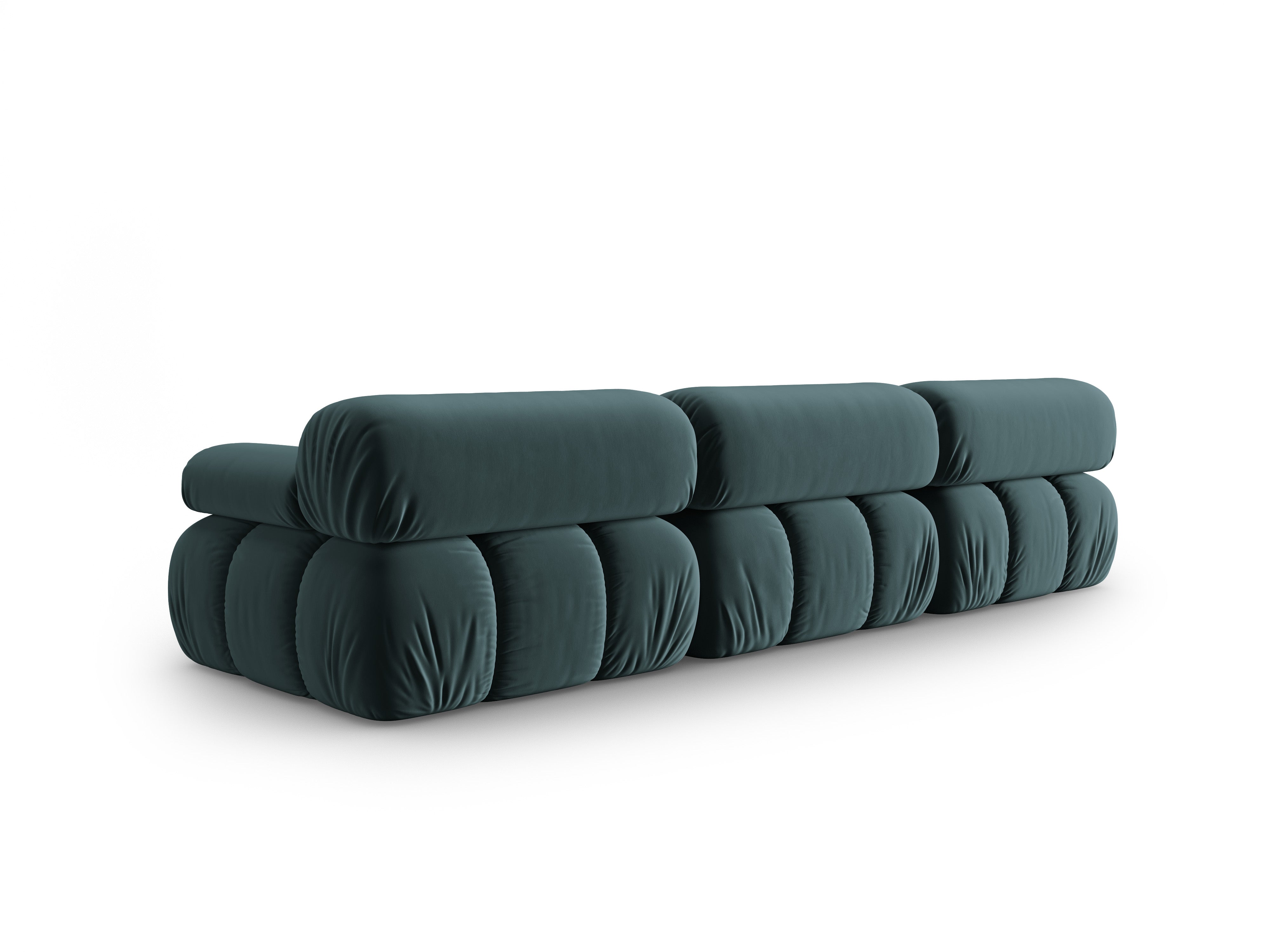 Sofa aksamitna 3-osobowa CORTINA turkusowy
