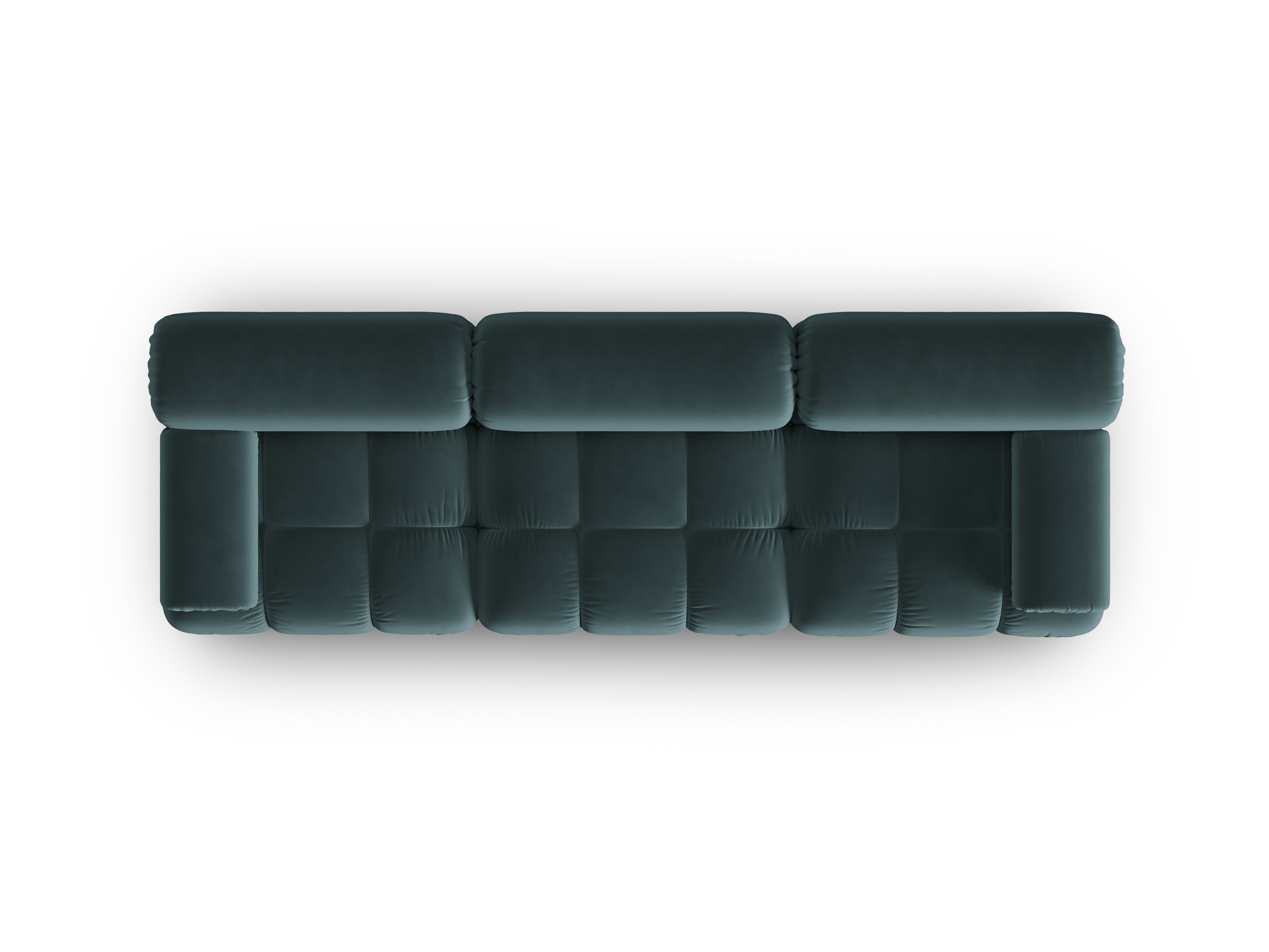 Sofa aksamitna 3-osobowa CORTINA turkusowy