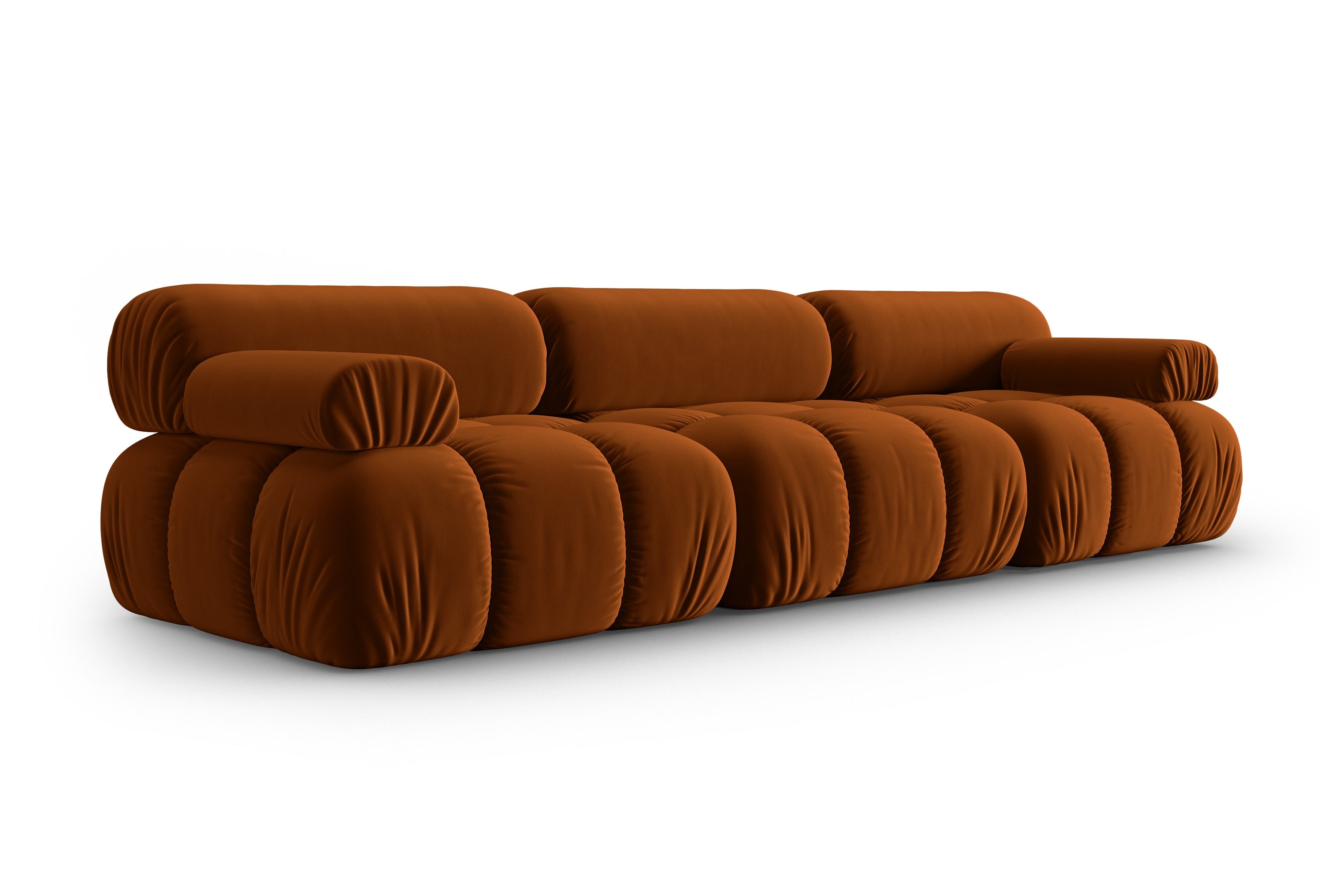 Sofa aksamitna 3-osobowa CORTINA ceglany