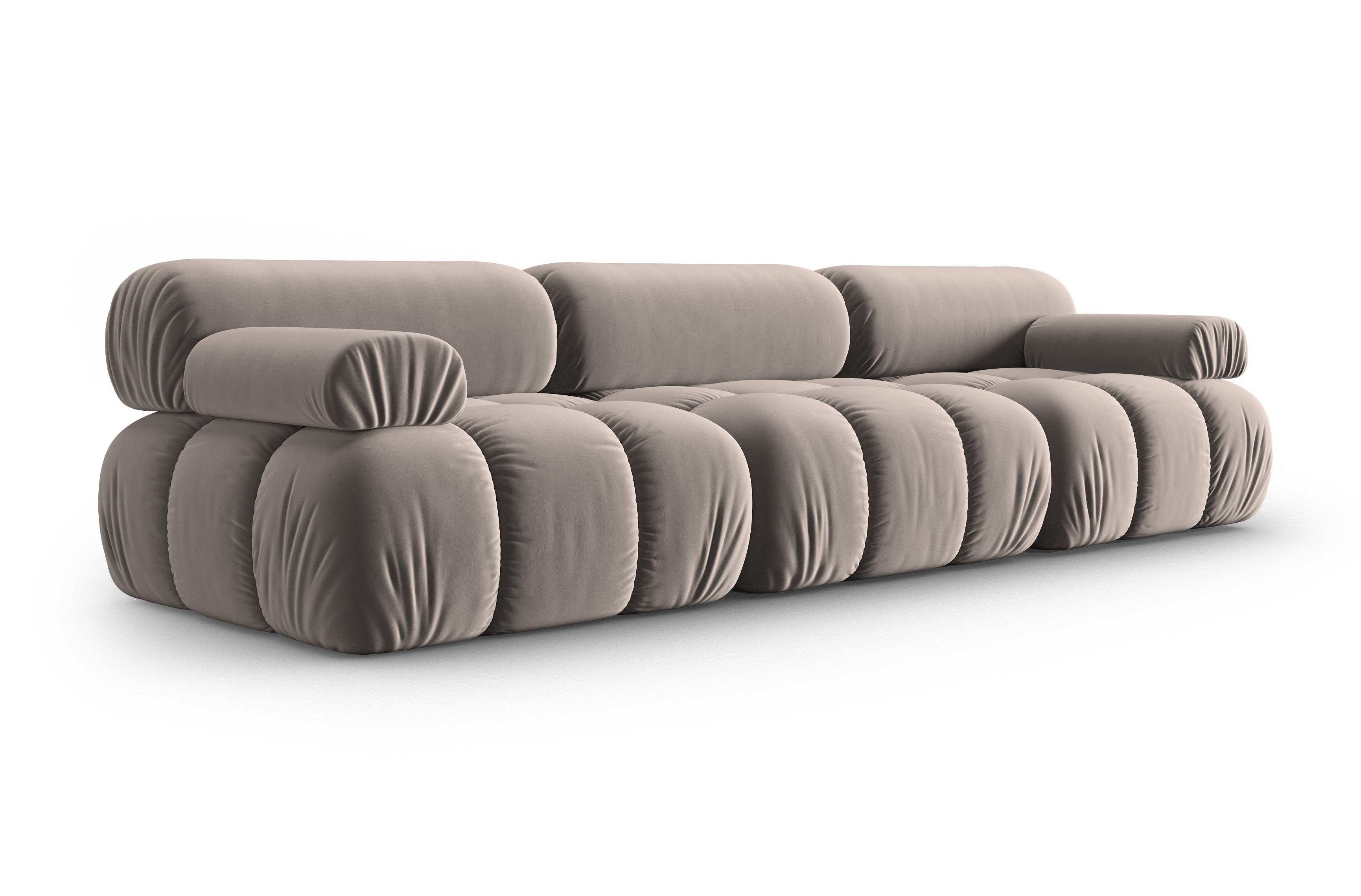 Sofa aksamitna 3-osobowa CORTINA cappuccino
