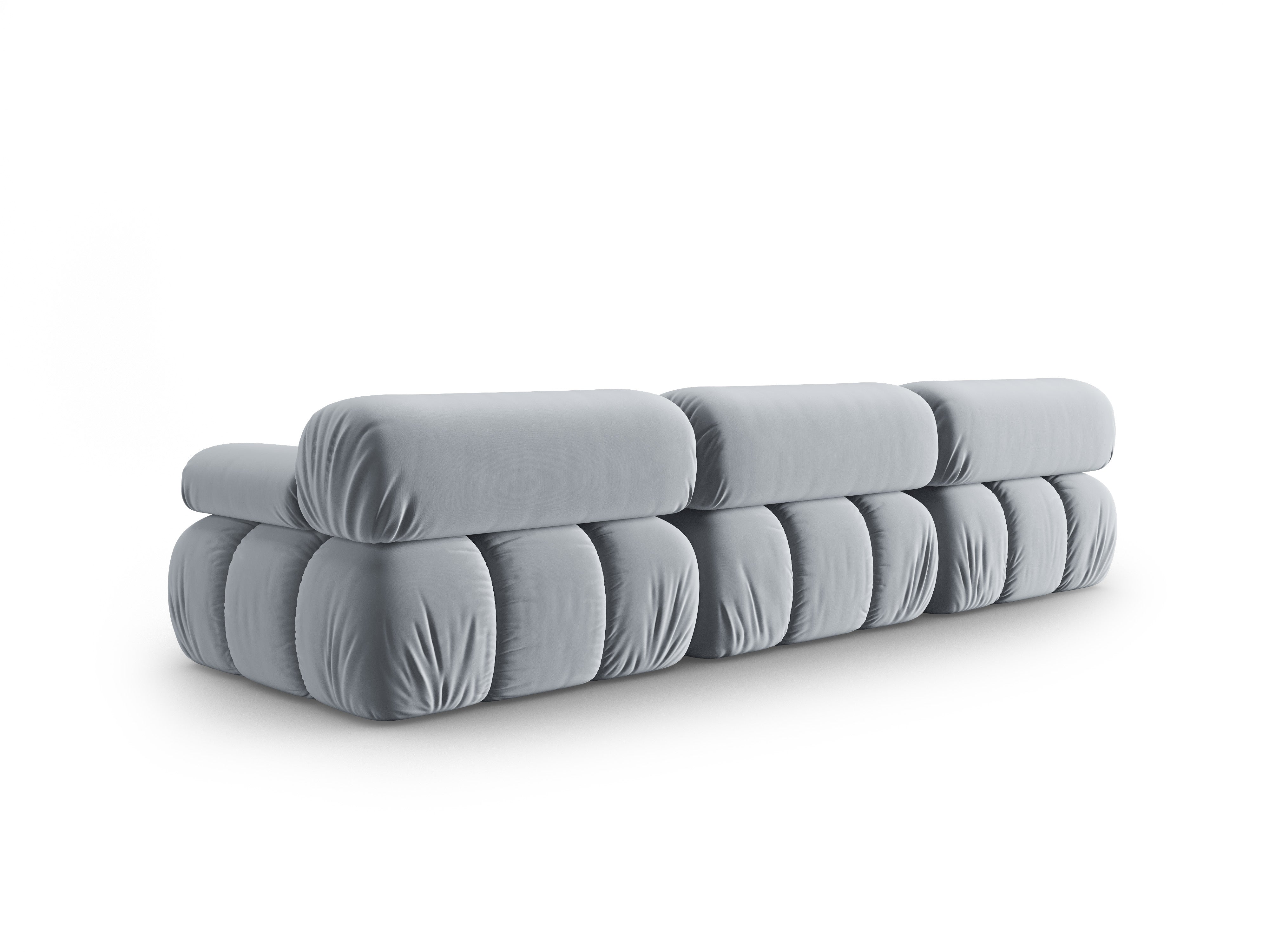 Sofa aksamitna 3-osobowa CORTINA błękitny
