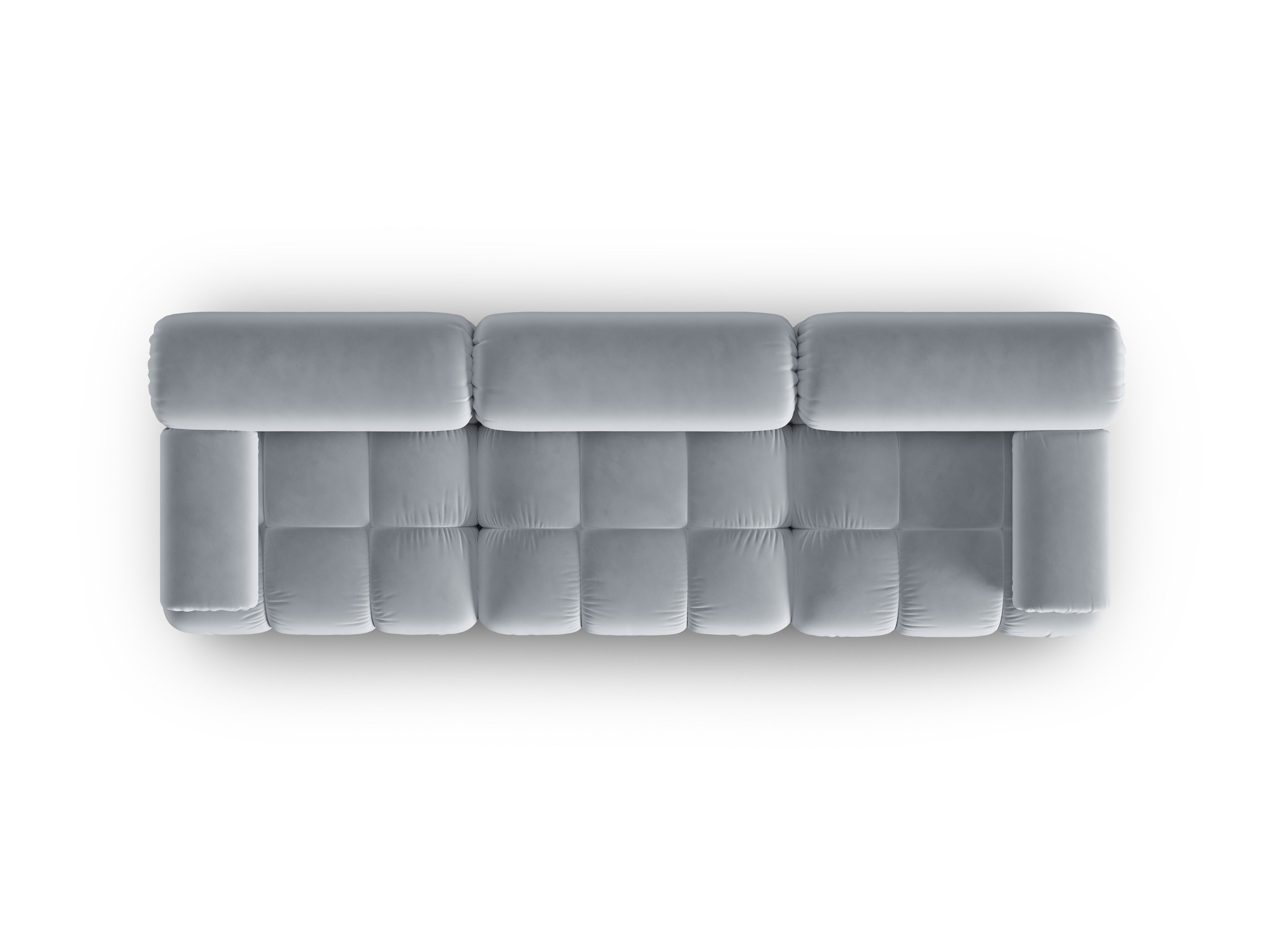 Sofa aksamitna 3-osobowa CORTINA błękitny