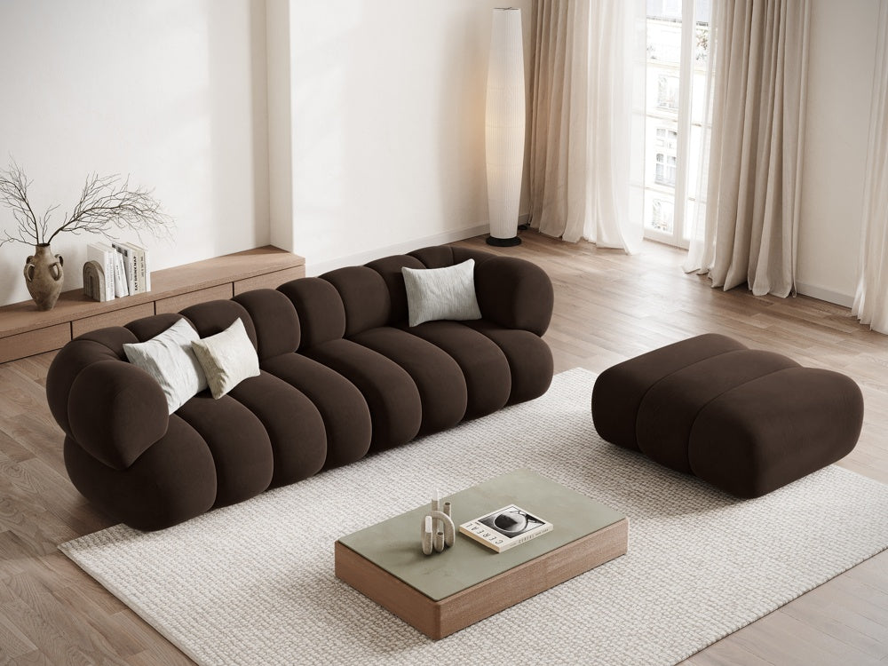 Sofa aksamitna 4-osobowa KOGE czekoladowy