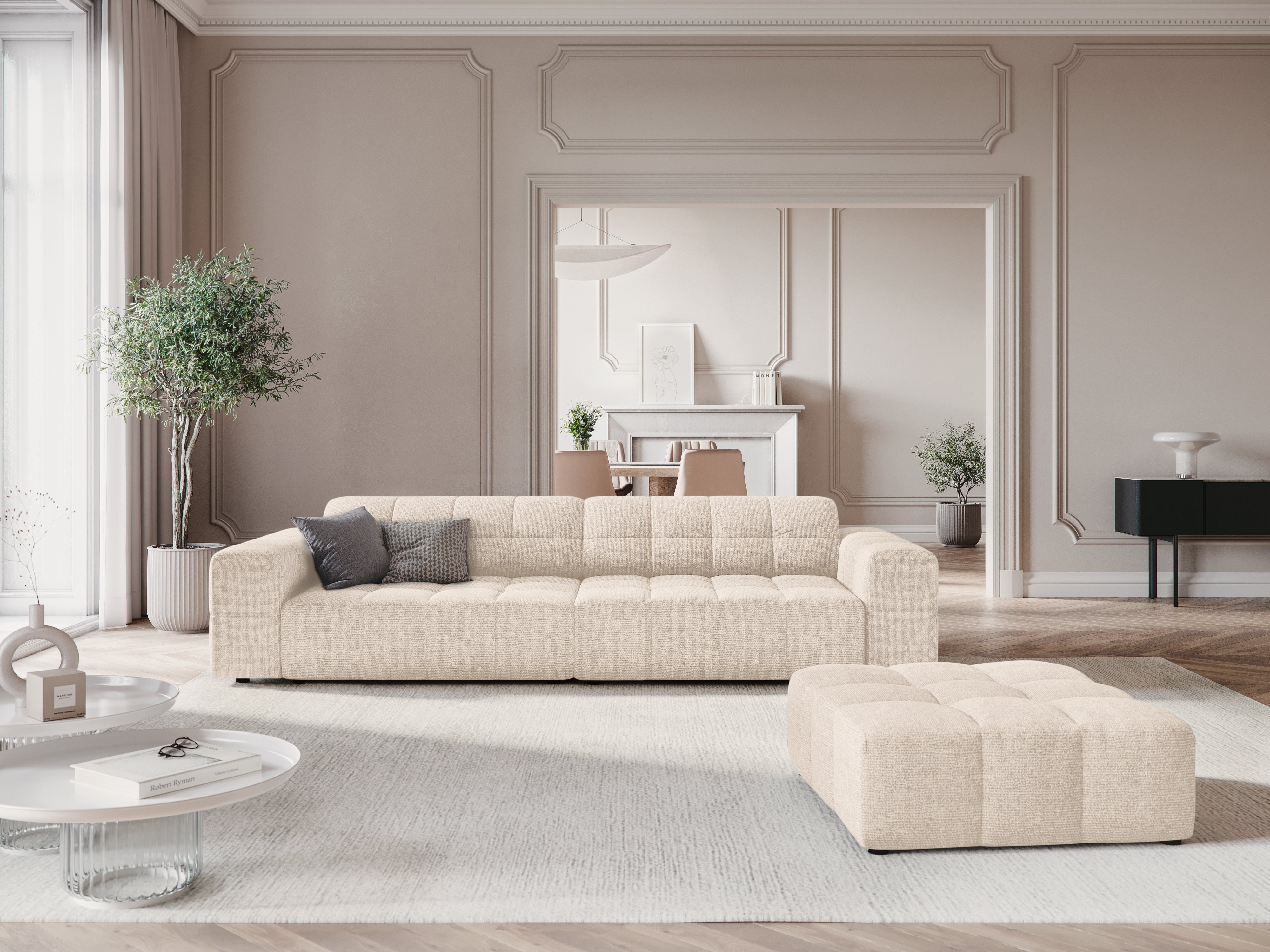 Sofa 4-osobowa CHICAGO jasnobeżowy szenil
