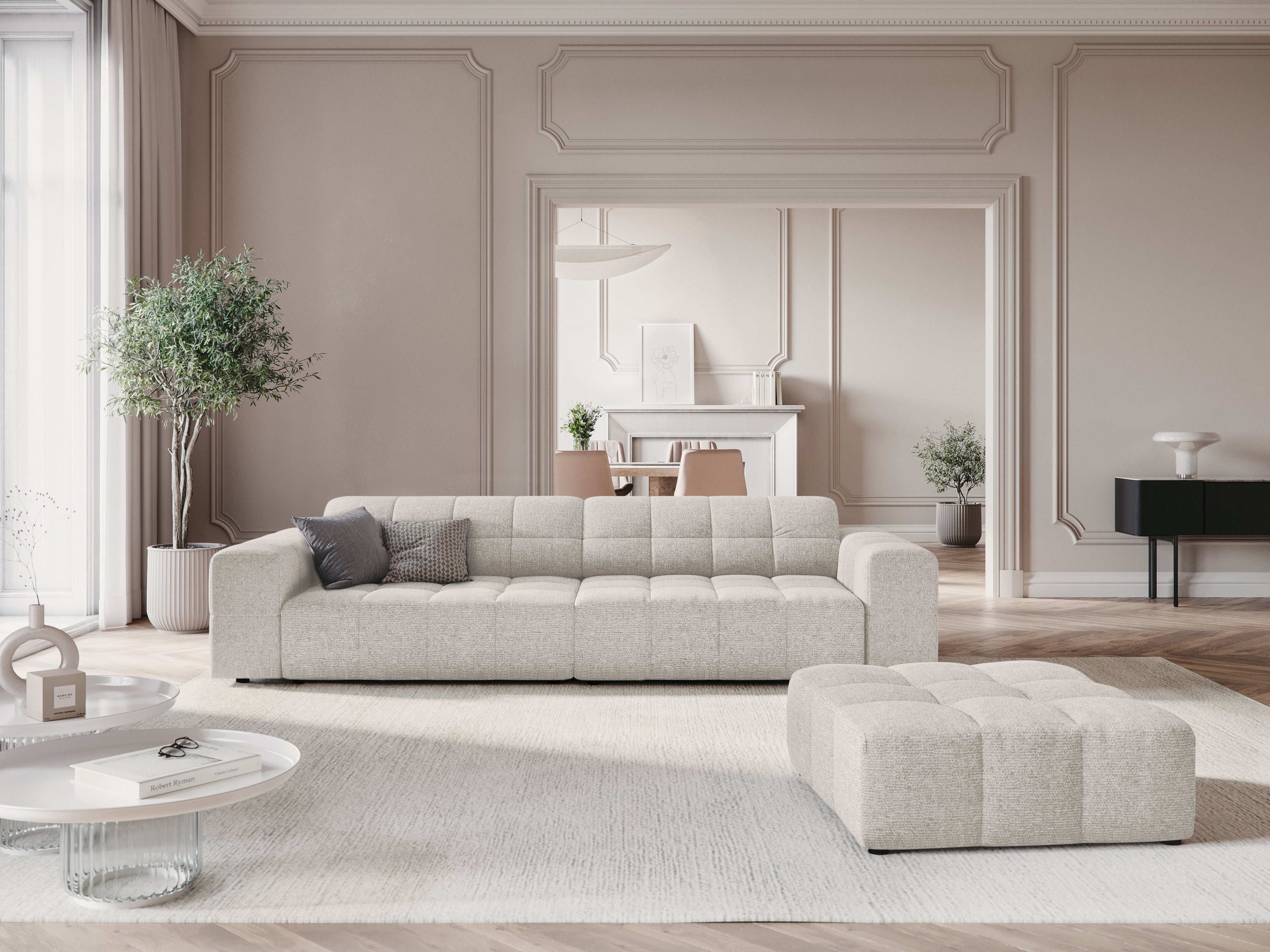Sofa 4-osobowa CHICAGO jasnoszary szenil