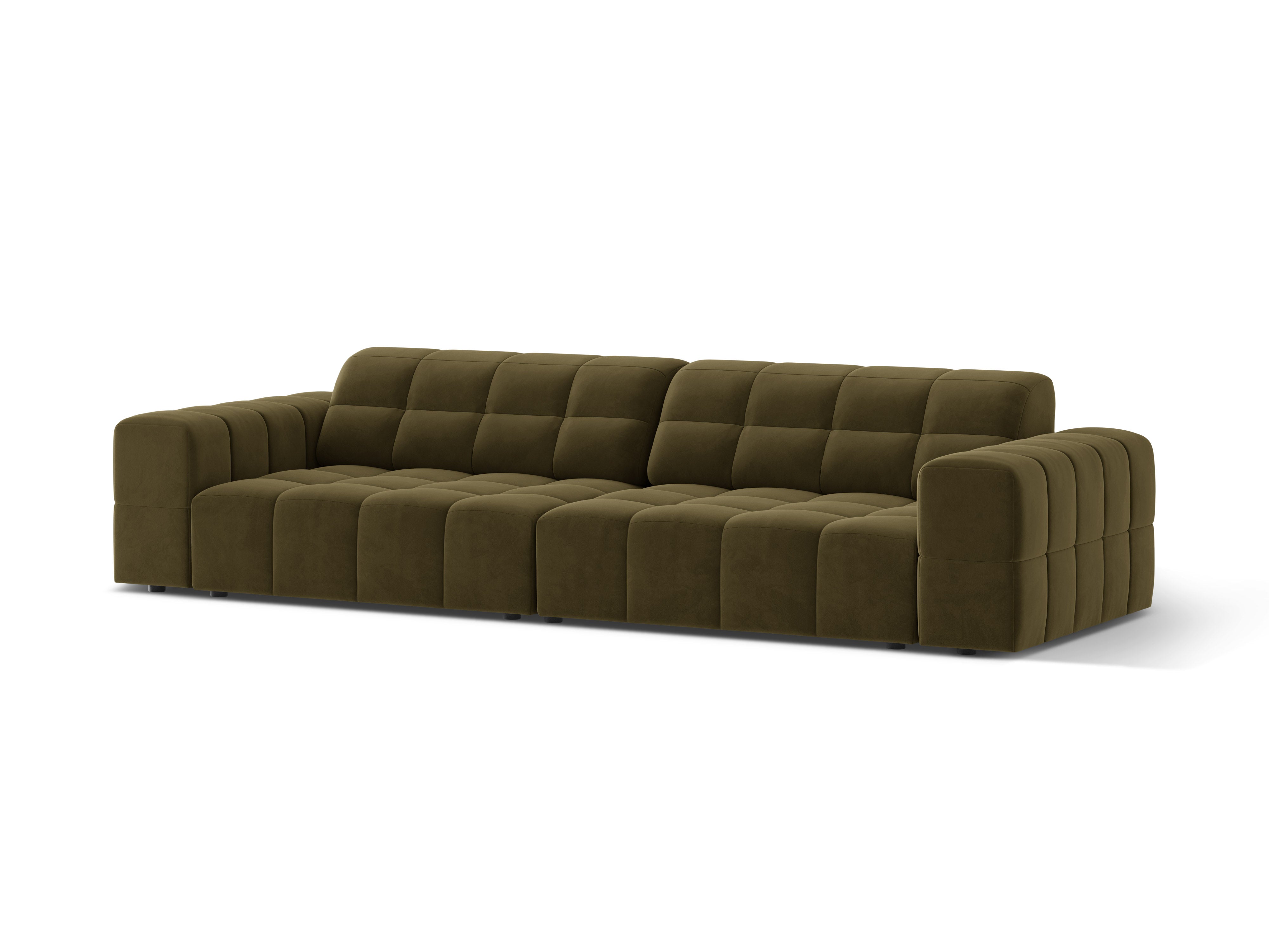 Sofa aksamitna 4-osobowa CHICAGO oliwkowy