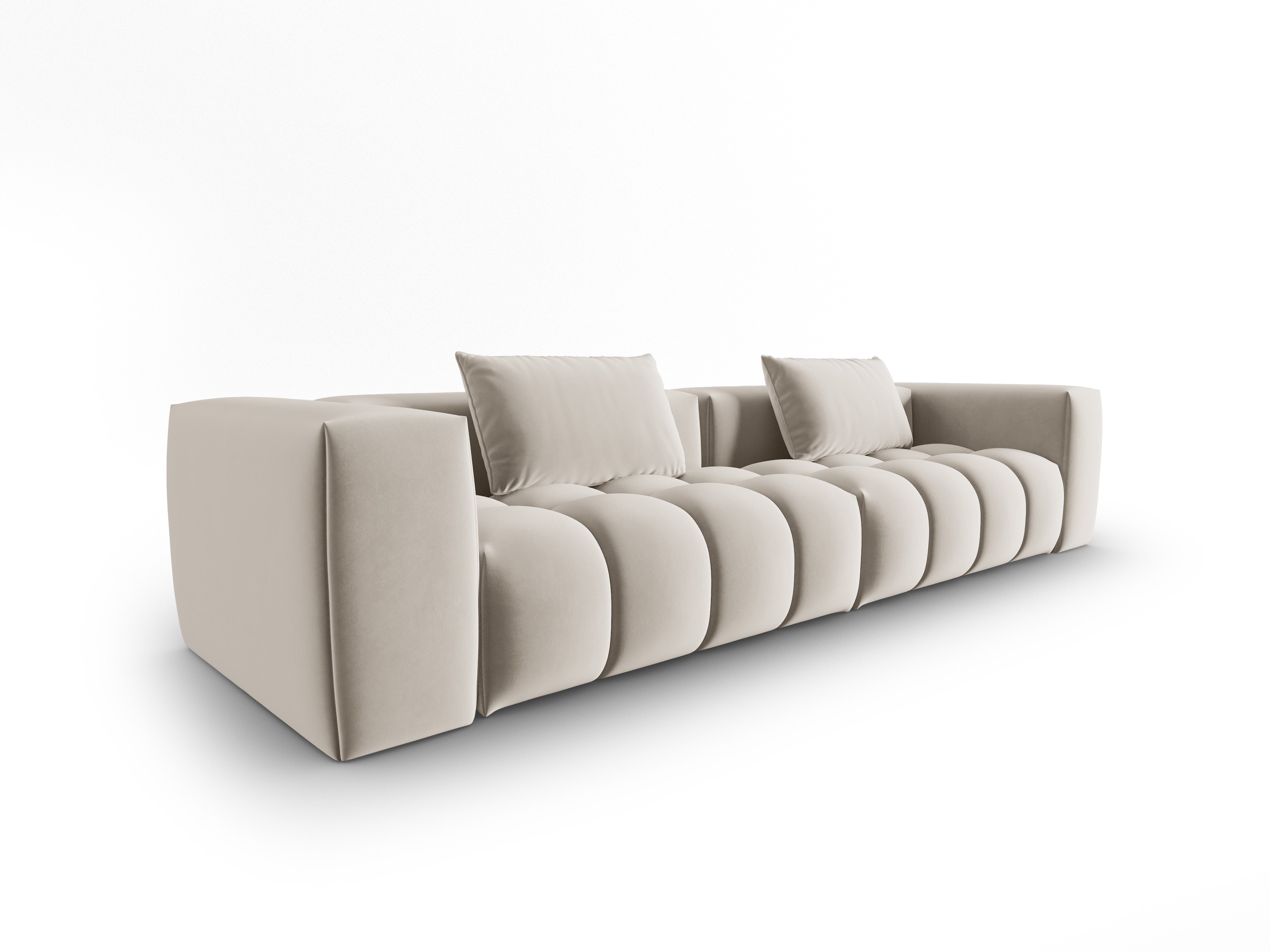 Sofa aus Samt für 5 Personen VERONA ecru