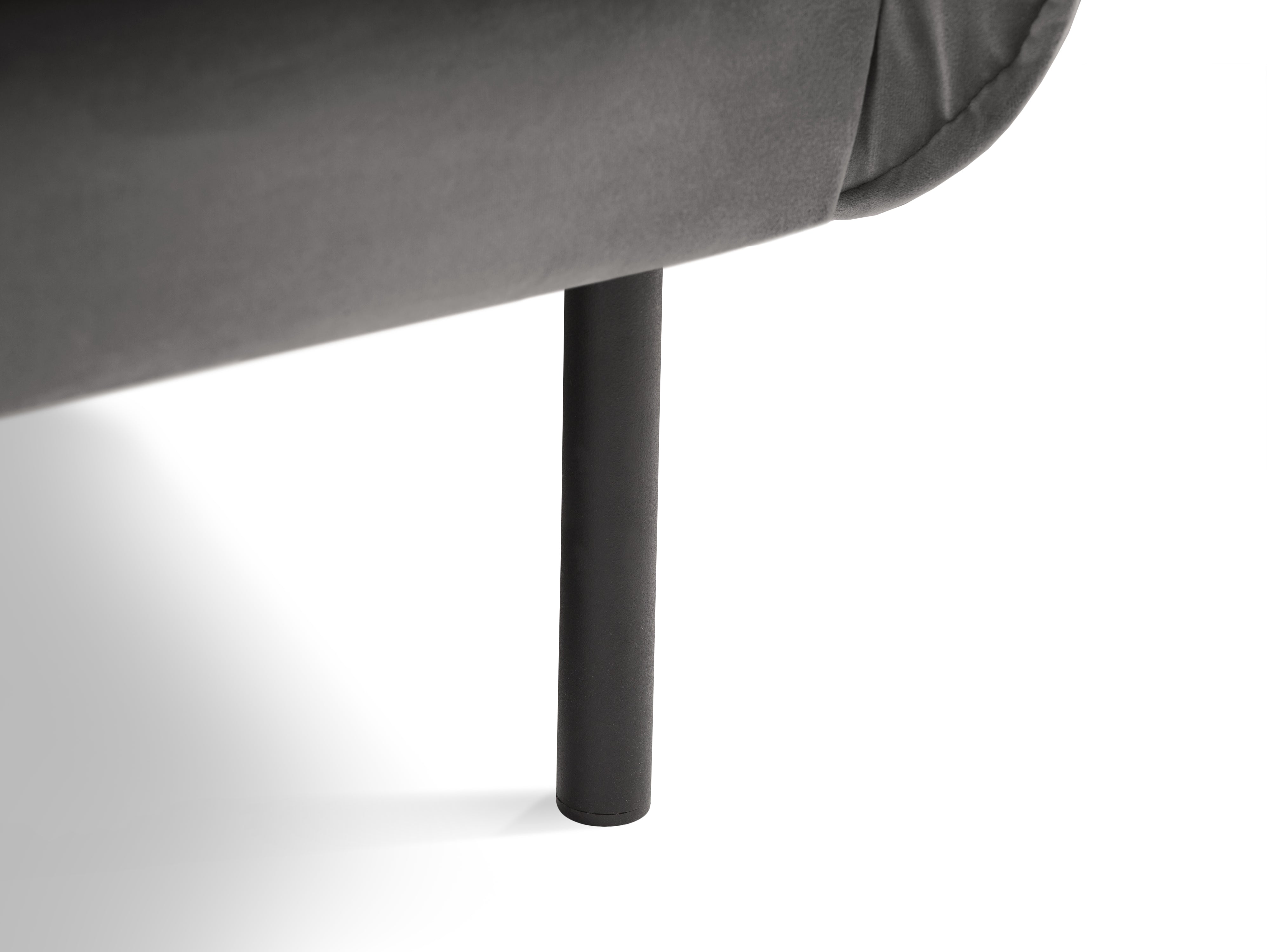 Fotel aksamitny VIENNA jasnoszary z czarną podstawą