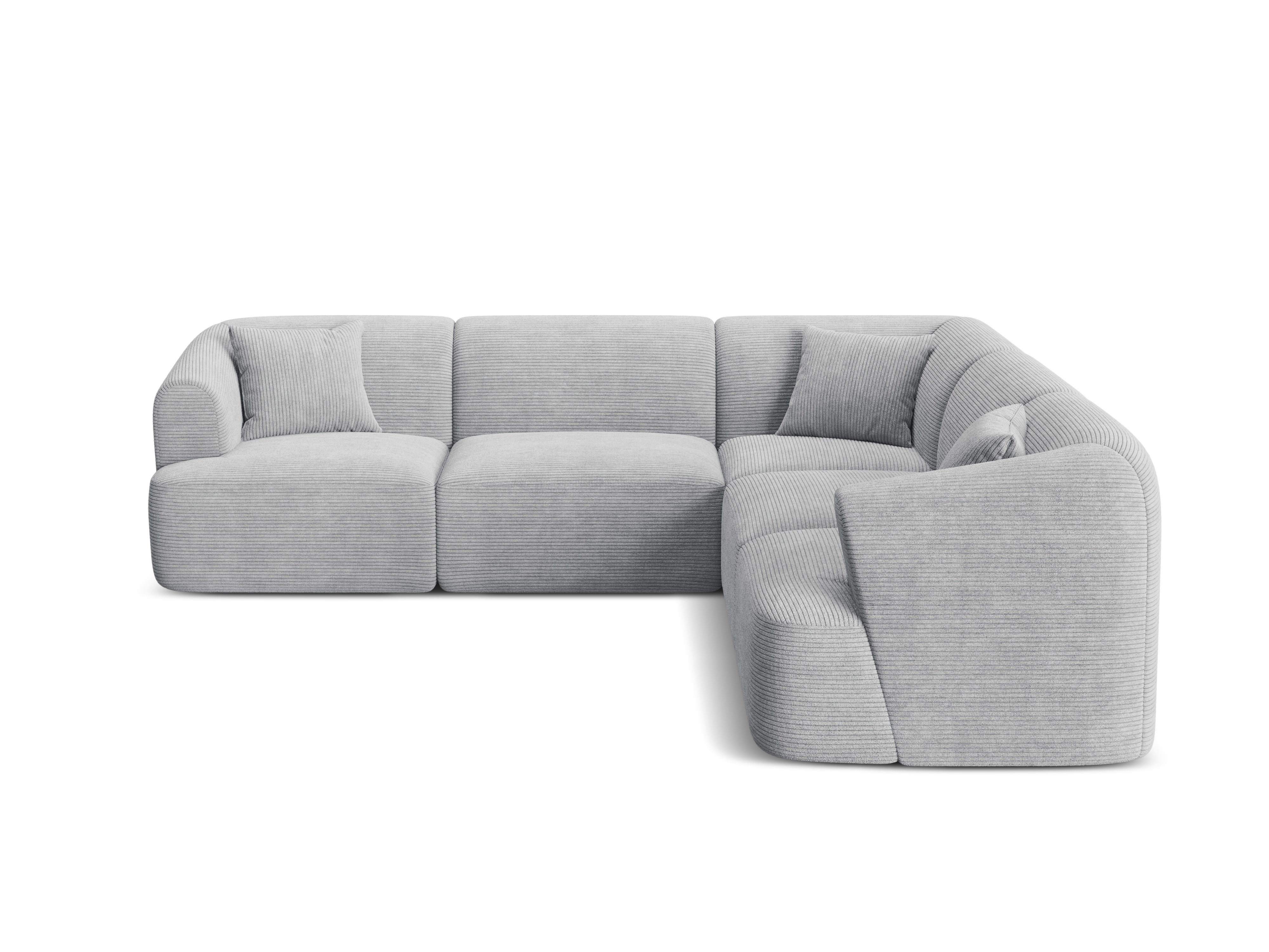 Symmetrische 4-Sitzer-Couch CAMPI hellgrau Cord