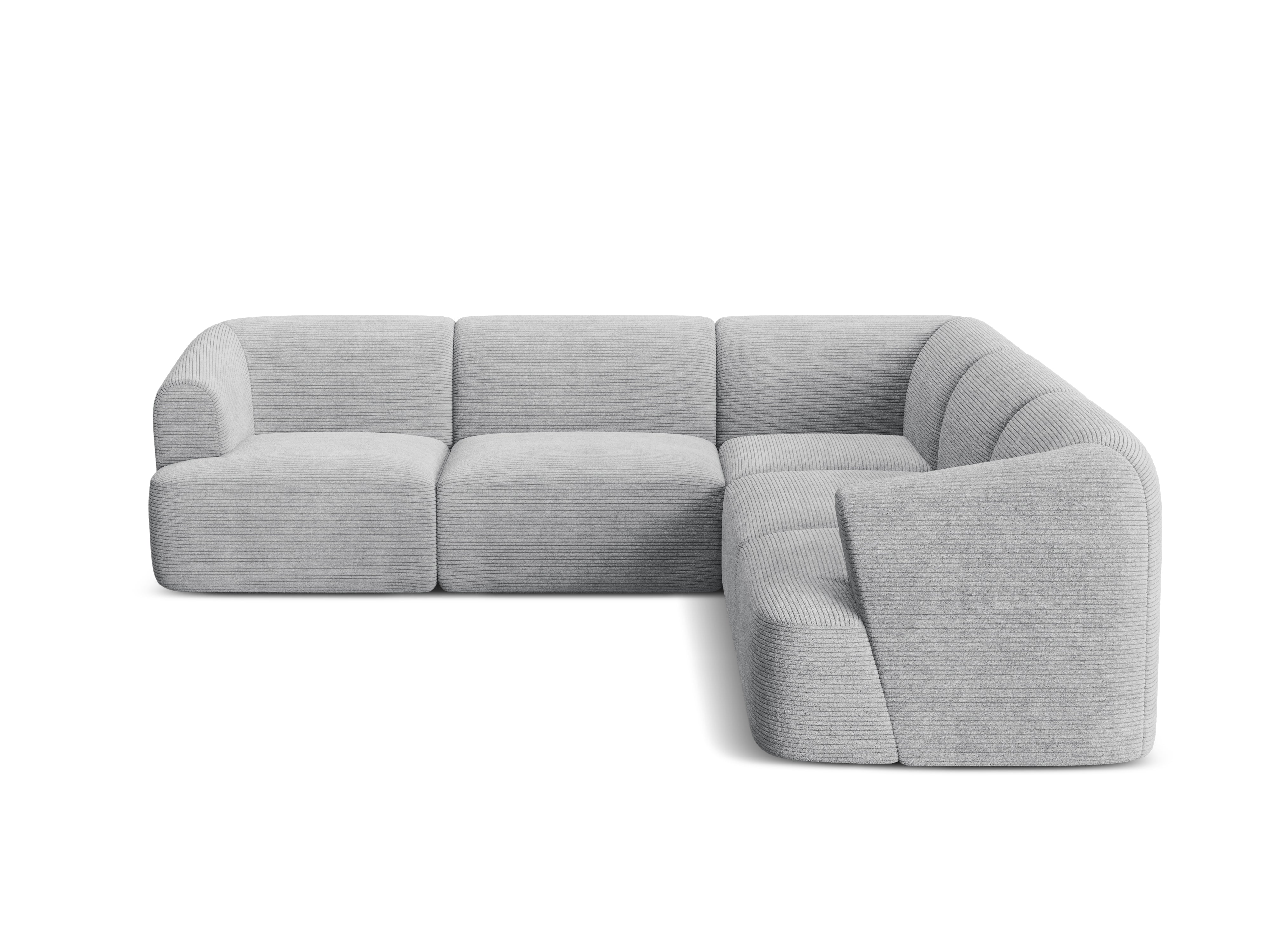 Symmetrische 4-Sitzer-Couch CAMPI hellgrau Cord
