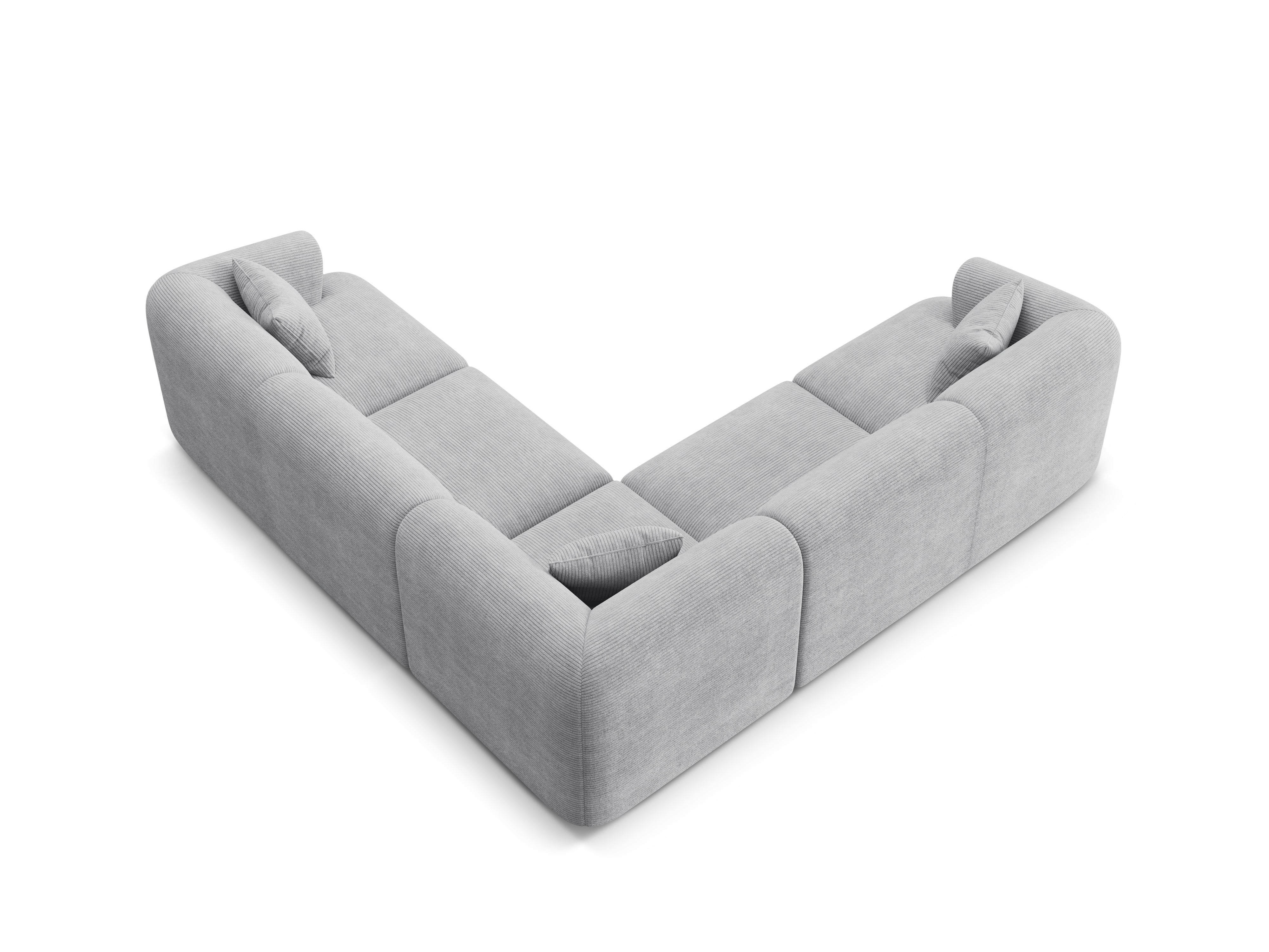 Symmetrische 4-Sitzer-Couch CAMPI hellgrau Cord