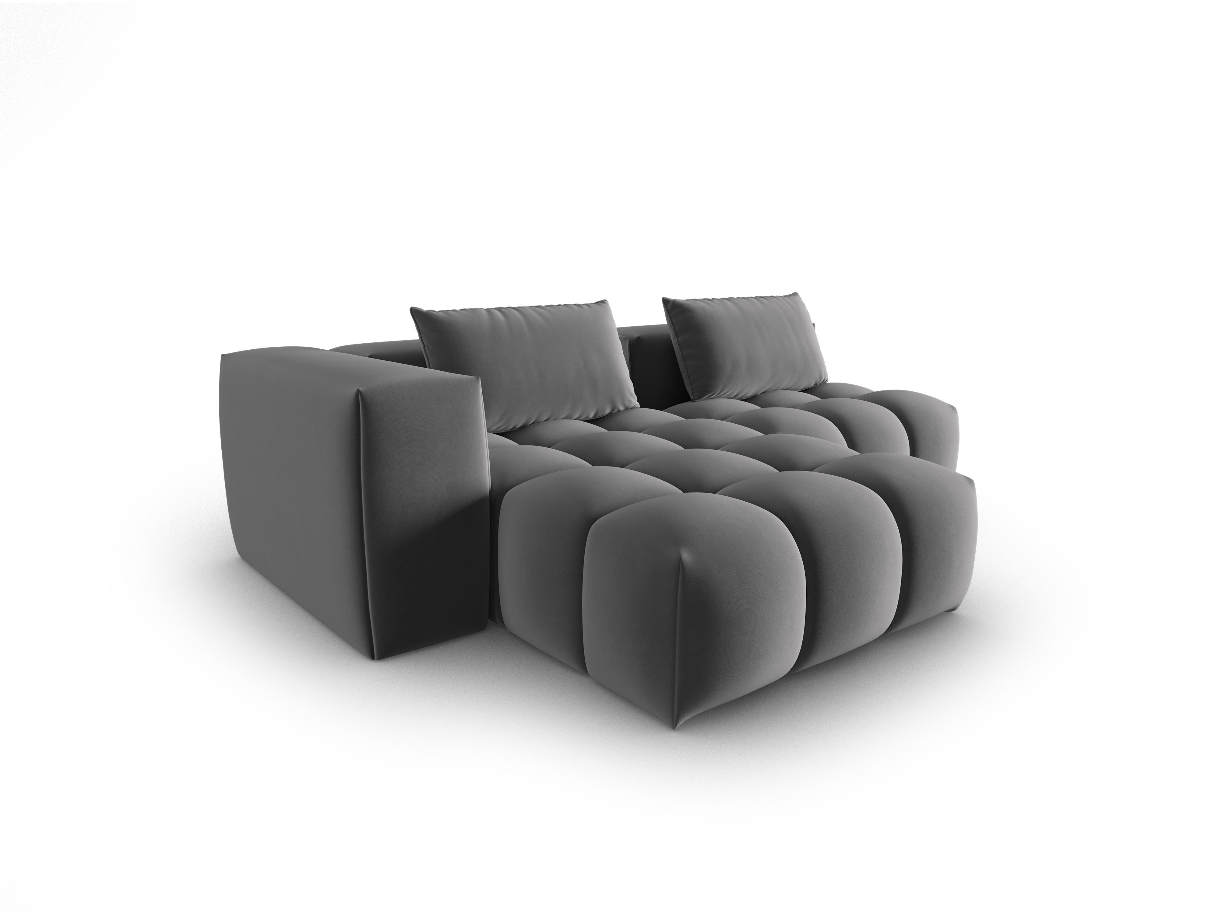 Gray left-facing open 3-seater velvet corner sofa VERONA